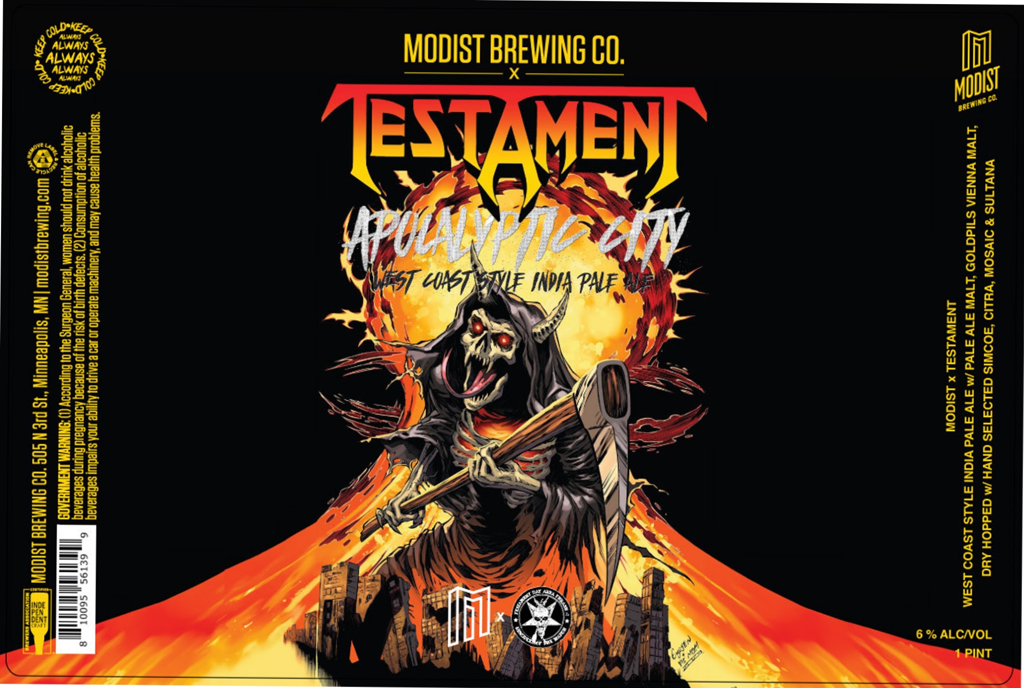 Testament by Modist Brewing Co. - beer label