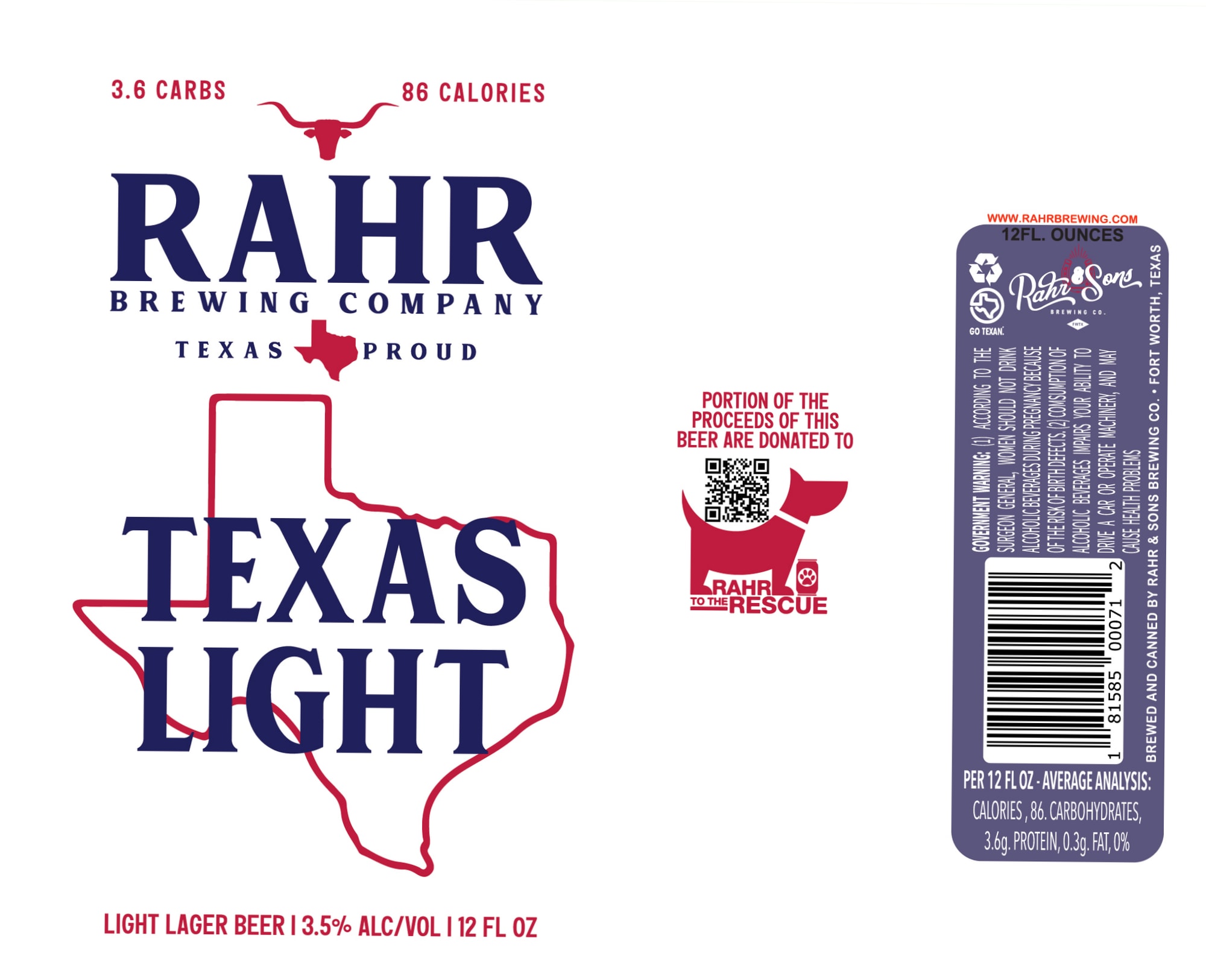 Texas Light by Rahr Brewing Company - beer label