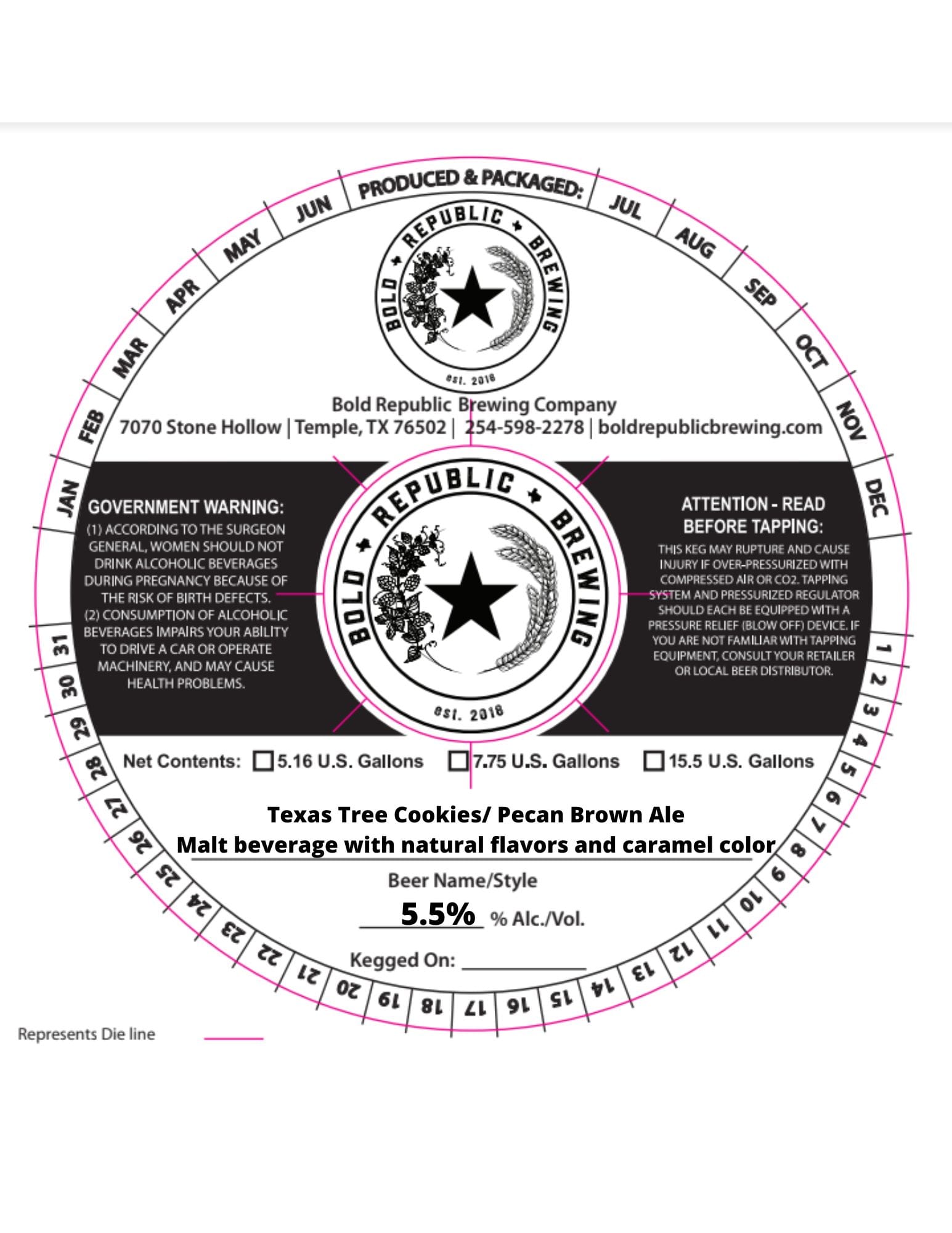 Texas Tree Cookies Pecan Brown Ale by Bold Republic Brewing - beer label