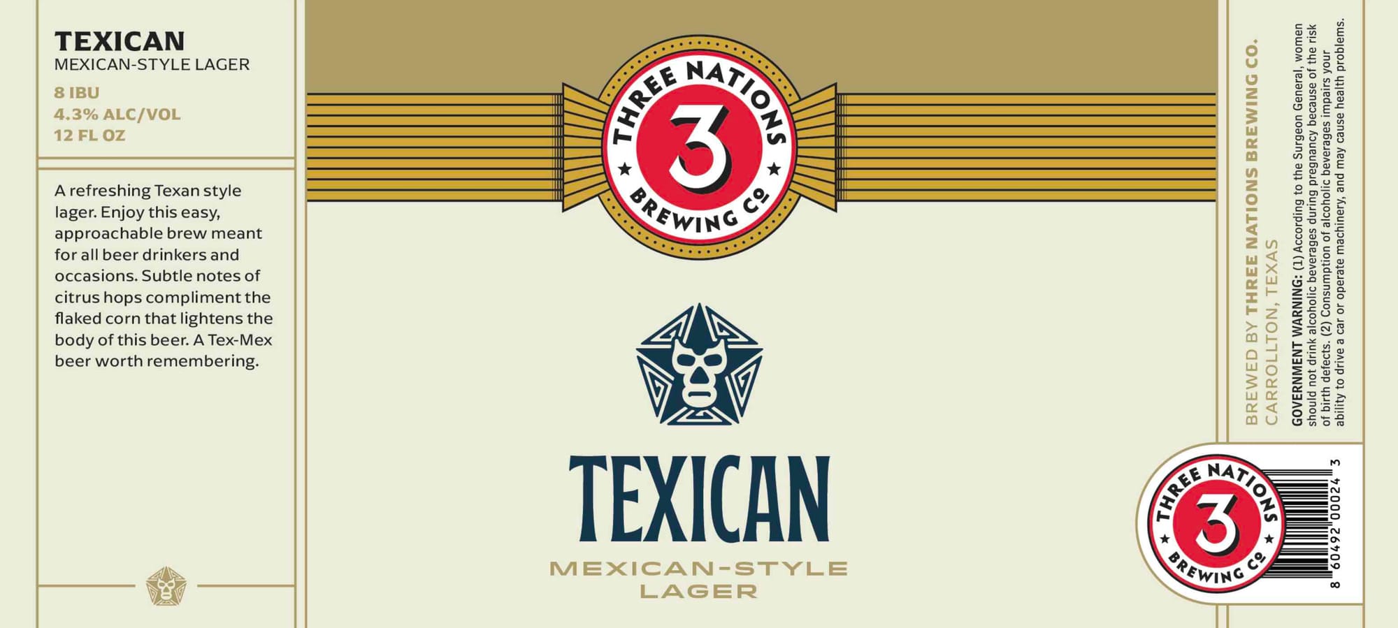 Texican by Three Nations Brewing Co. - beer label