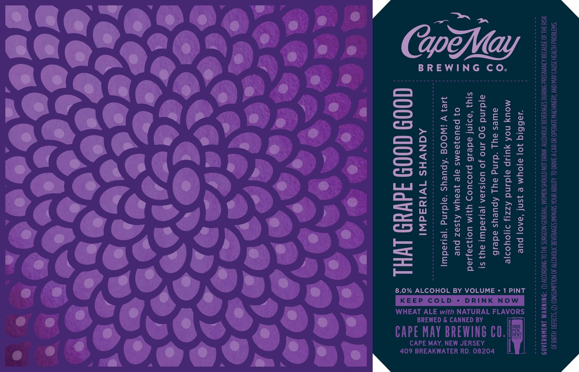 That Good Imperial Grape Shandy by Cape May Brewing Co. - beer label