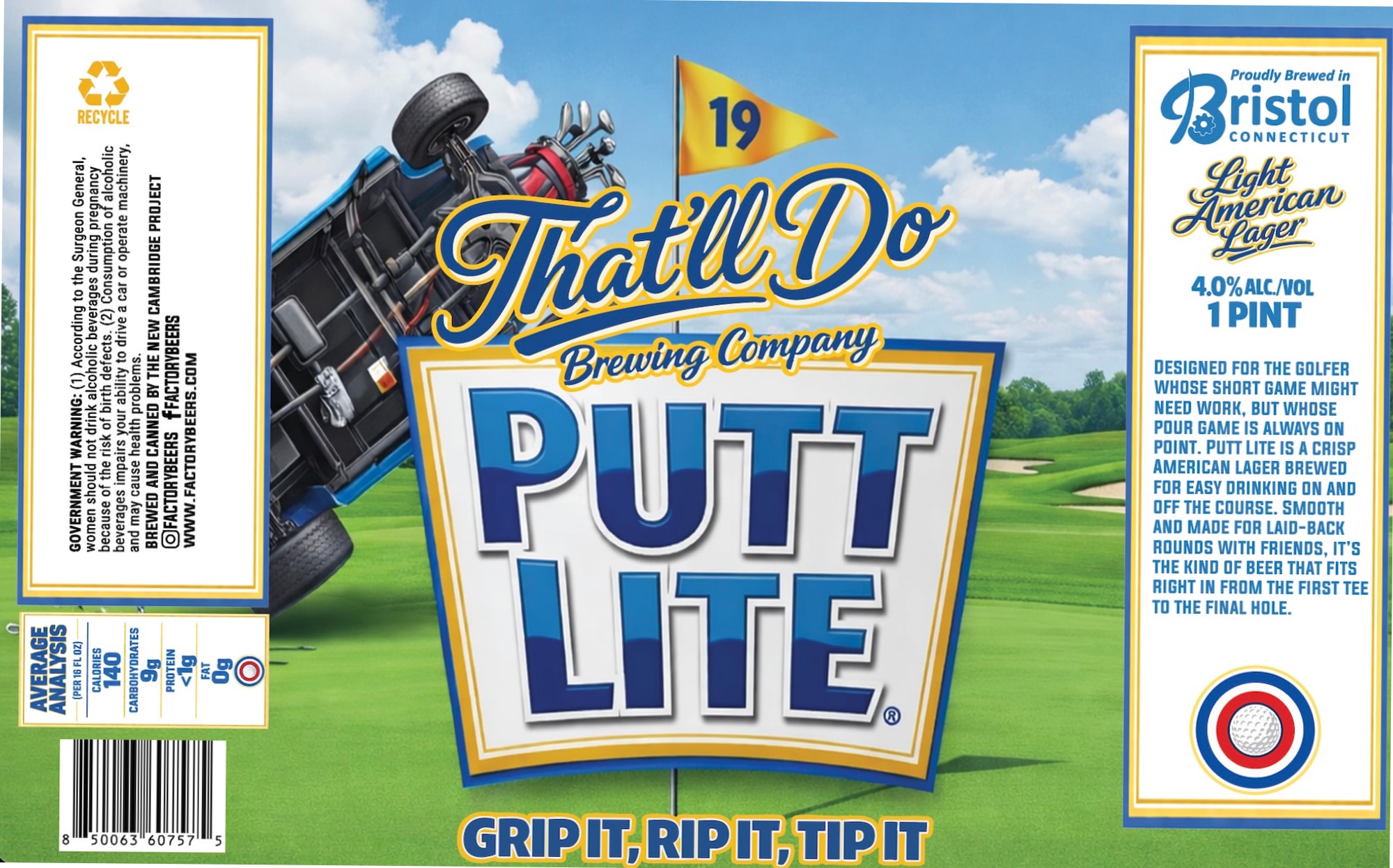 Putt Lite by That’ll Do Brewing Company - beer label