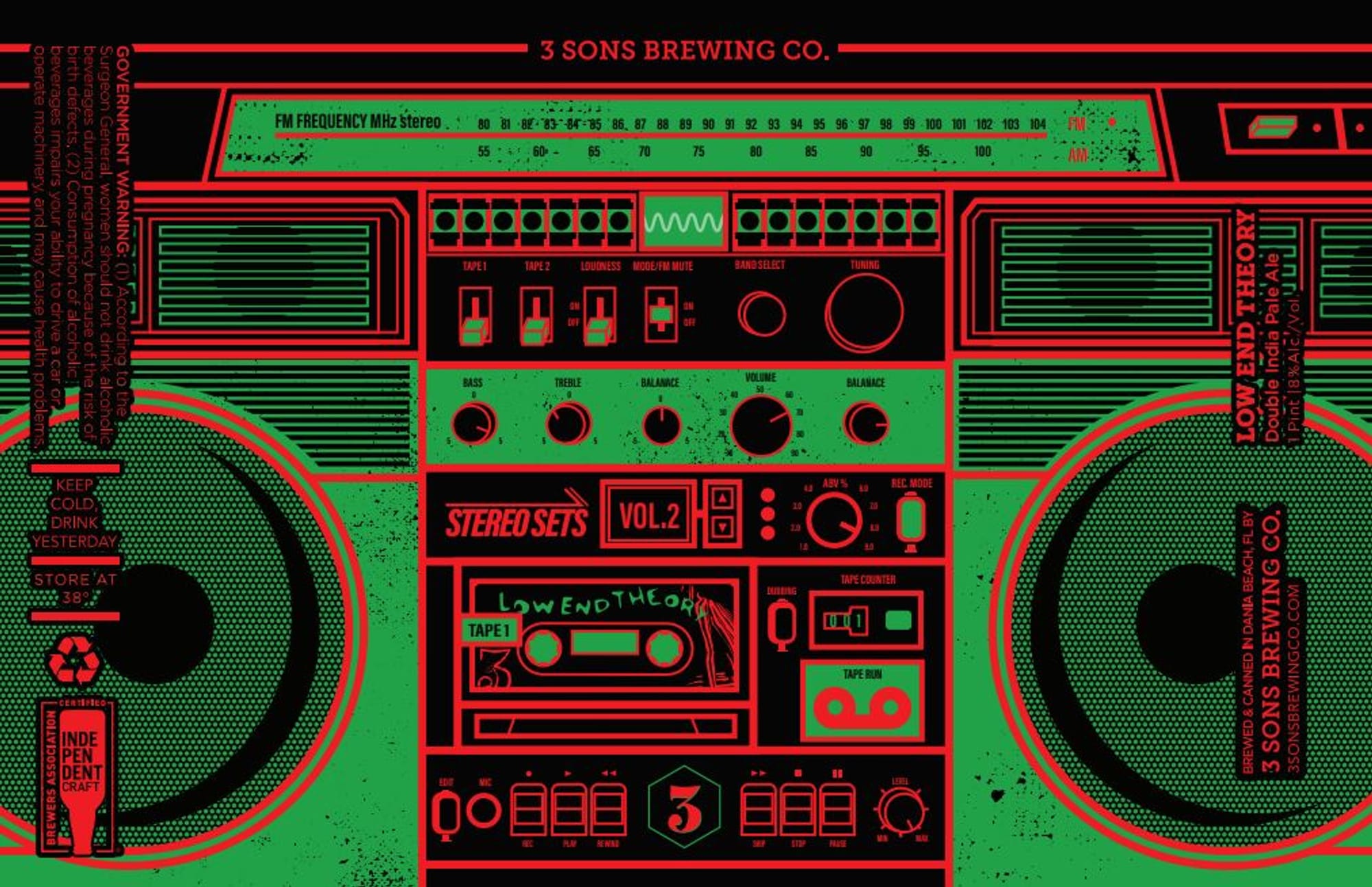 LowEndTheory Vol. 2 by 3 Sons Brewing Co. - beer label