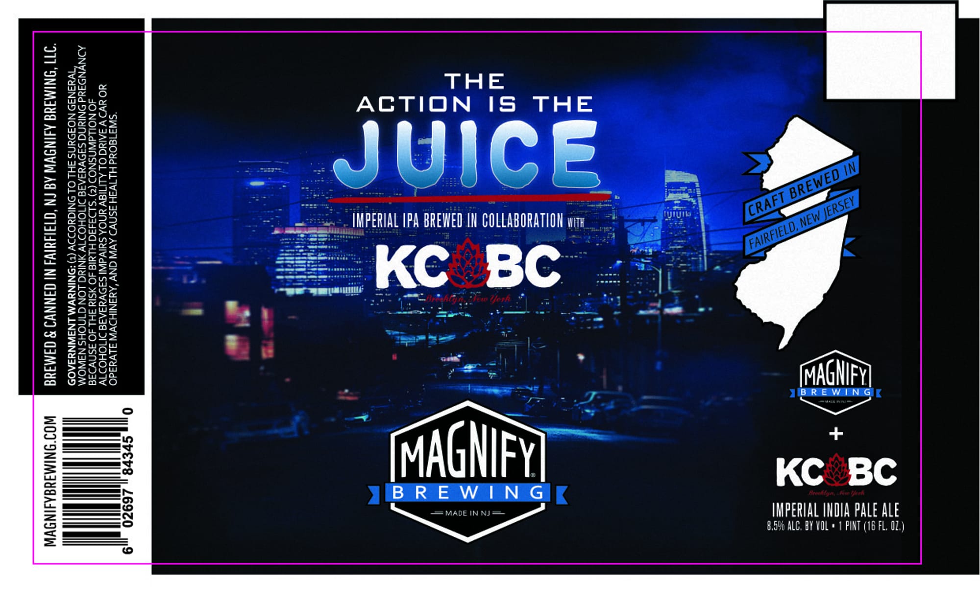 The Action is the Juice by Magnify Brewing - beer label