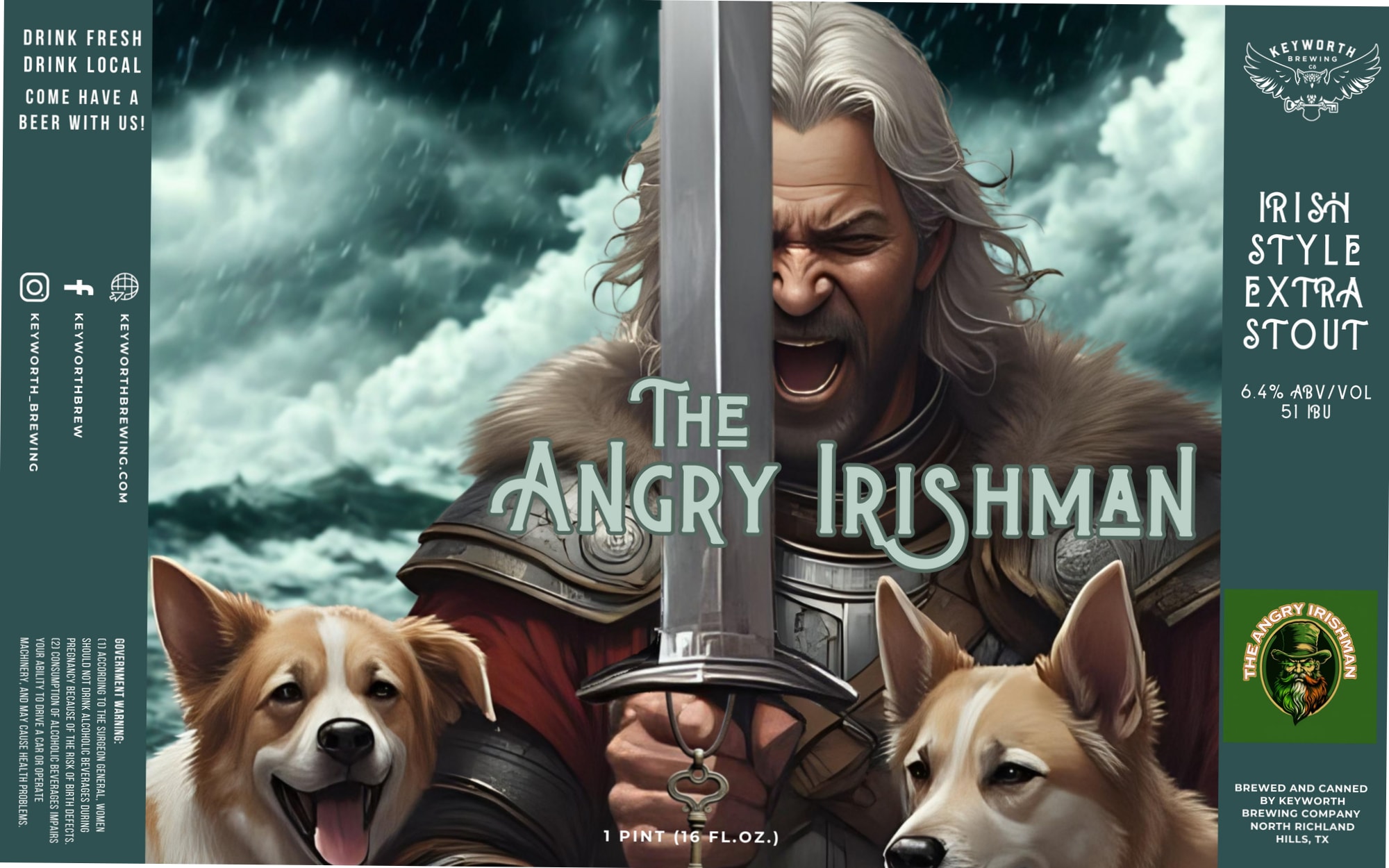 The Angry Irishman by Keyworth Brewing - beer label