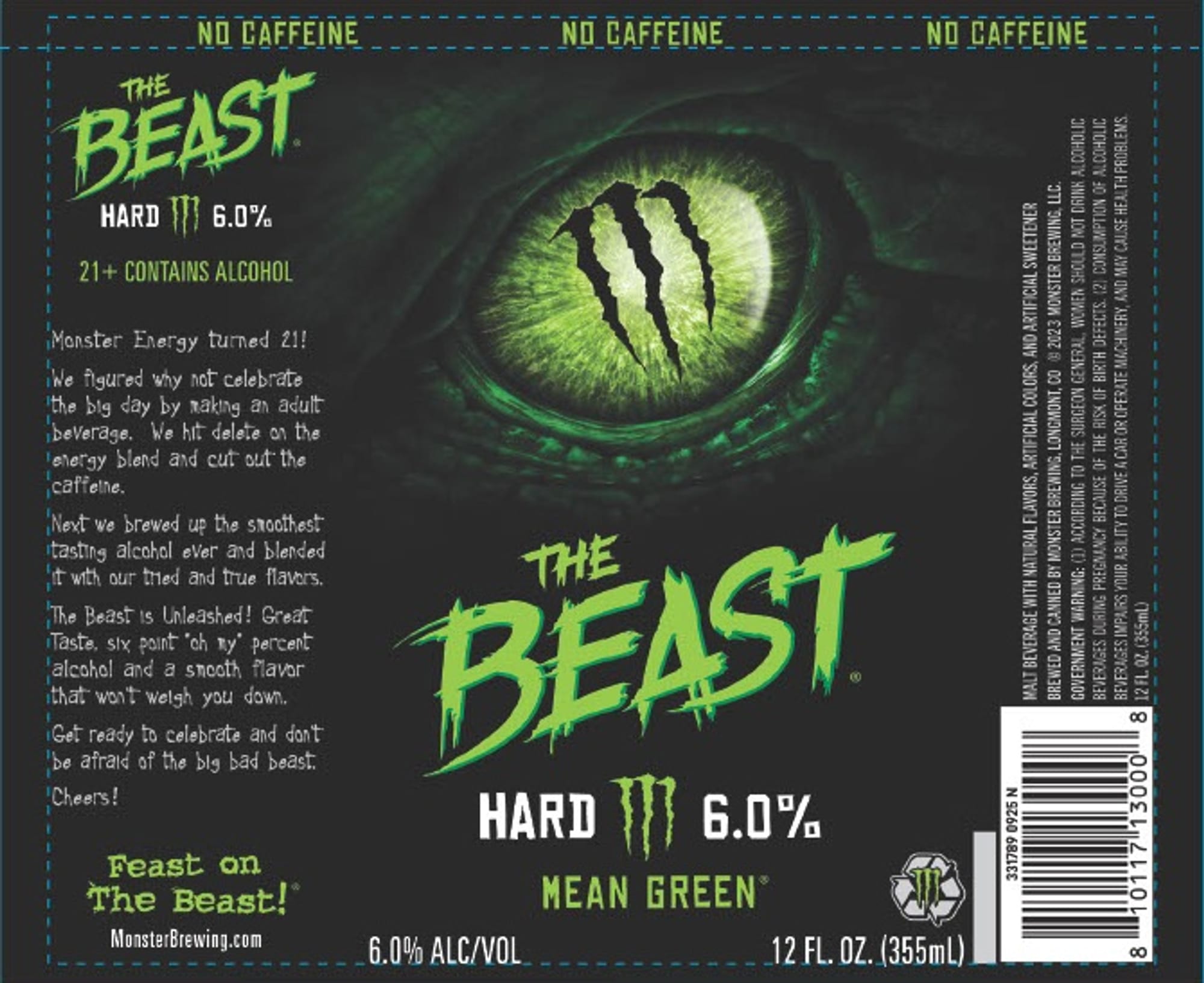 The Beast Hard Tea by Monster Brewing - beer label