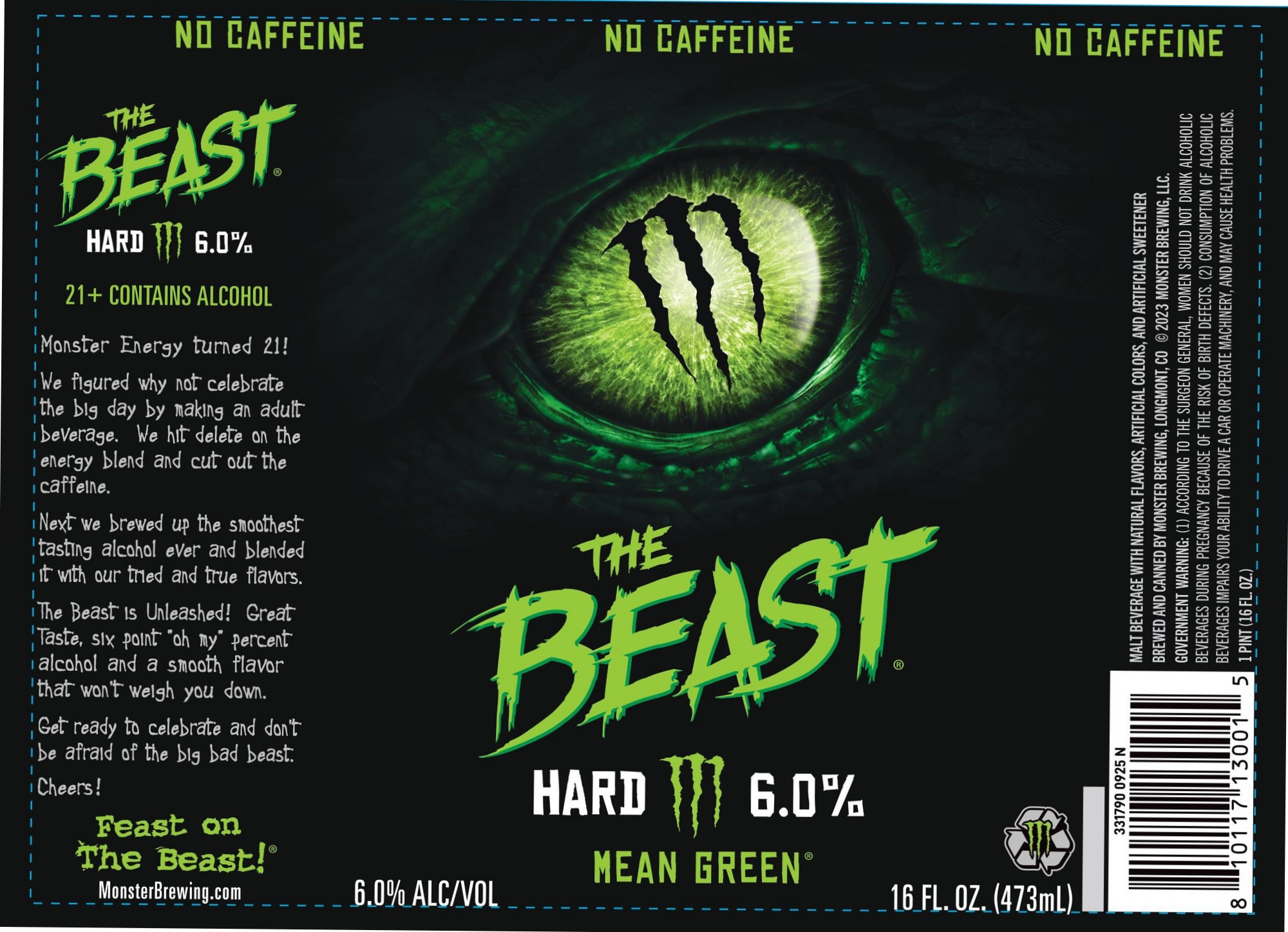 The Beast Hard Tea by Monster Brewing - beer label