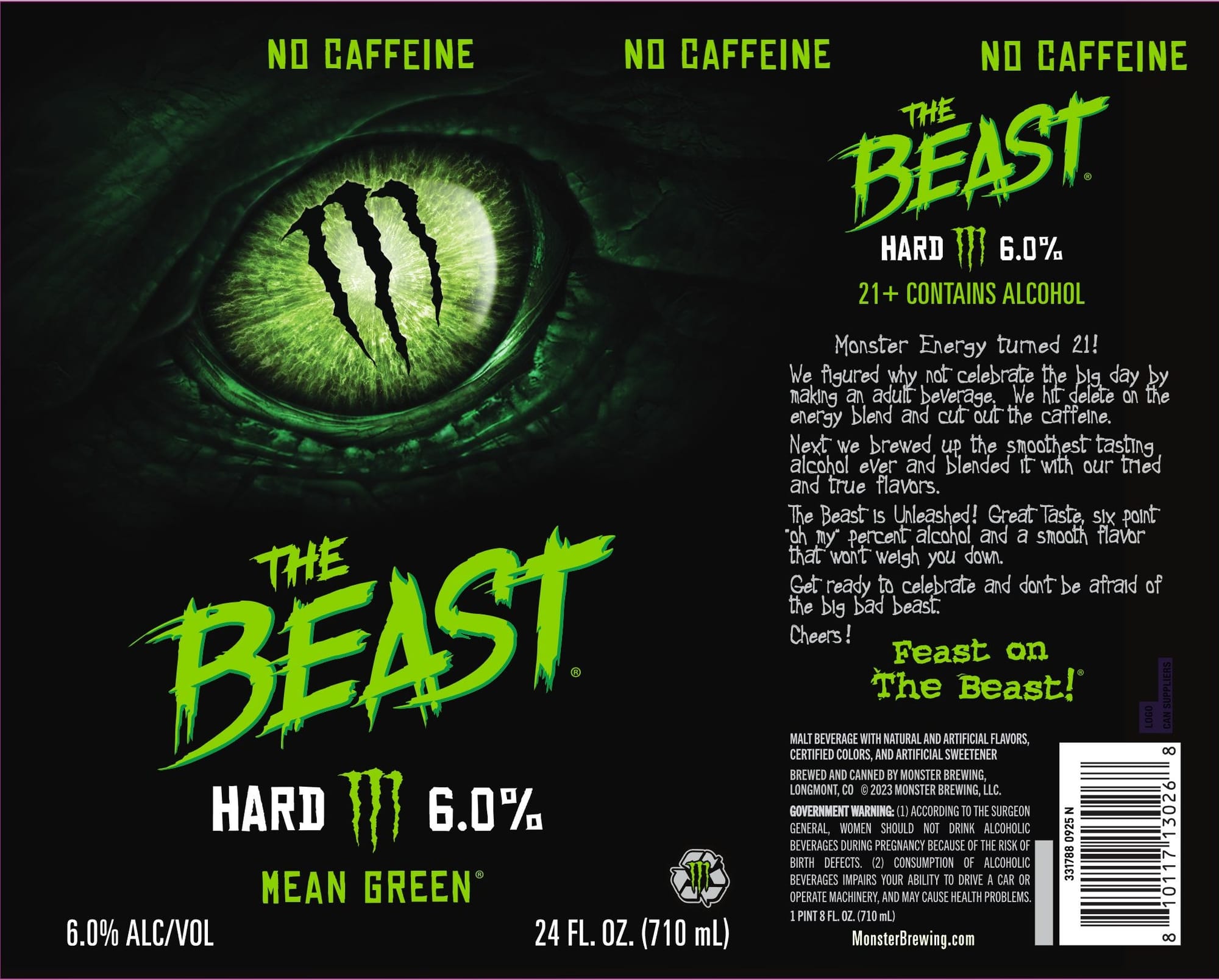The Beast Hard Tea by Monster Brewing Co. - beer label