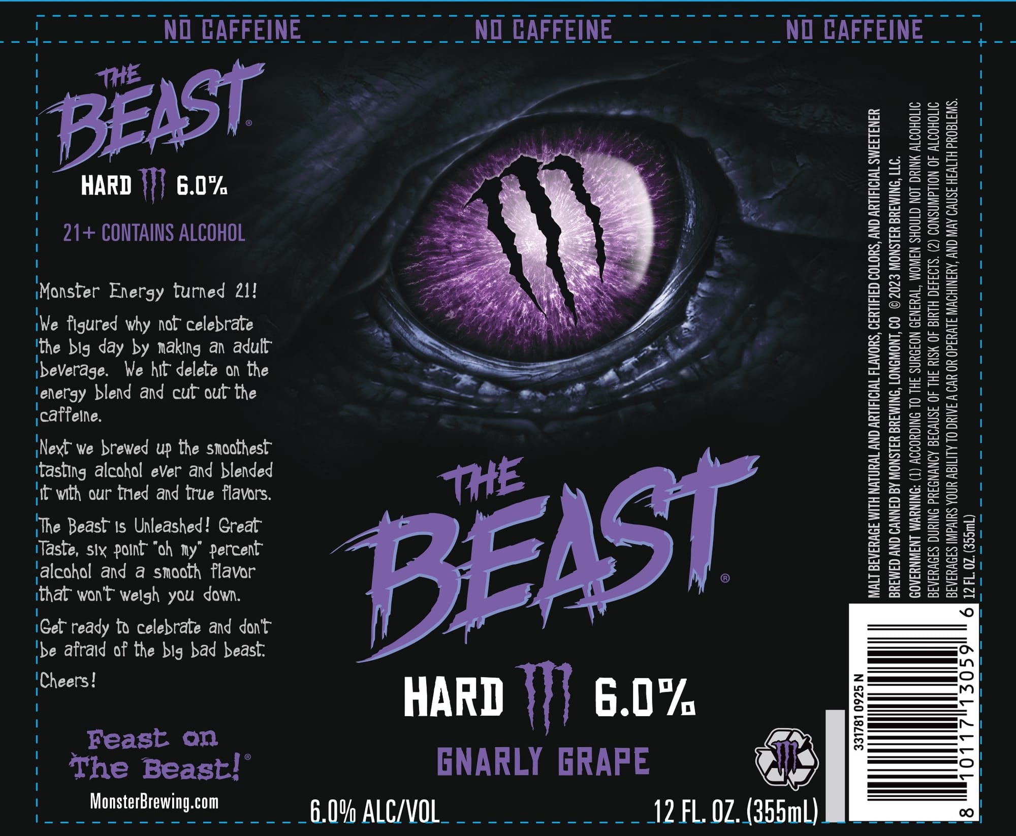 The Beast Hard Tea by Monster Brewing - beer label