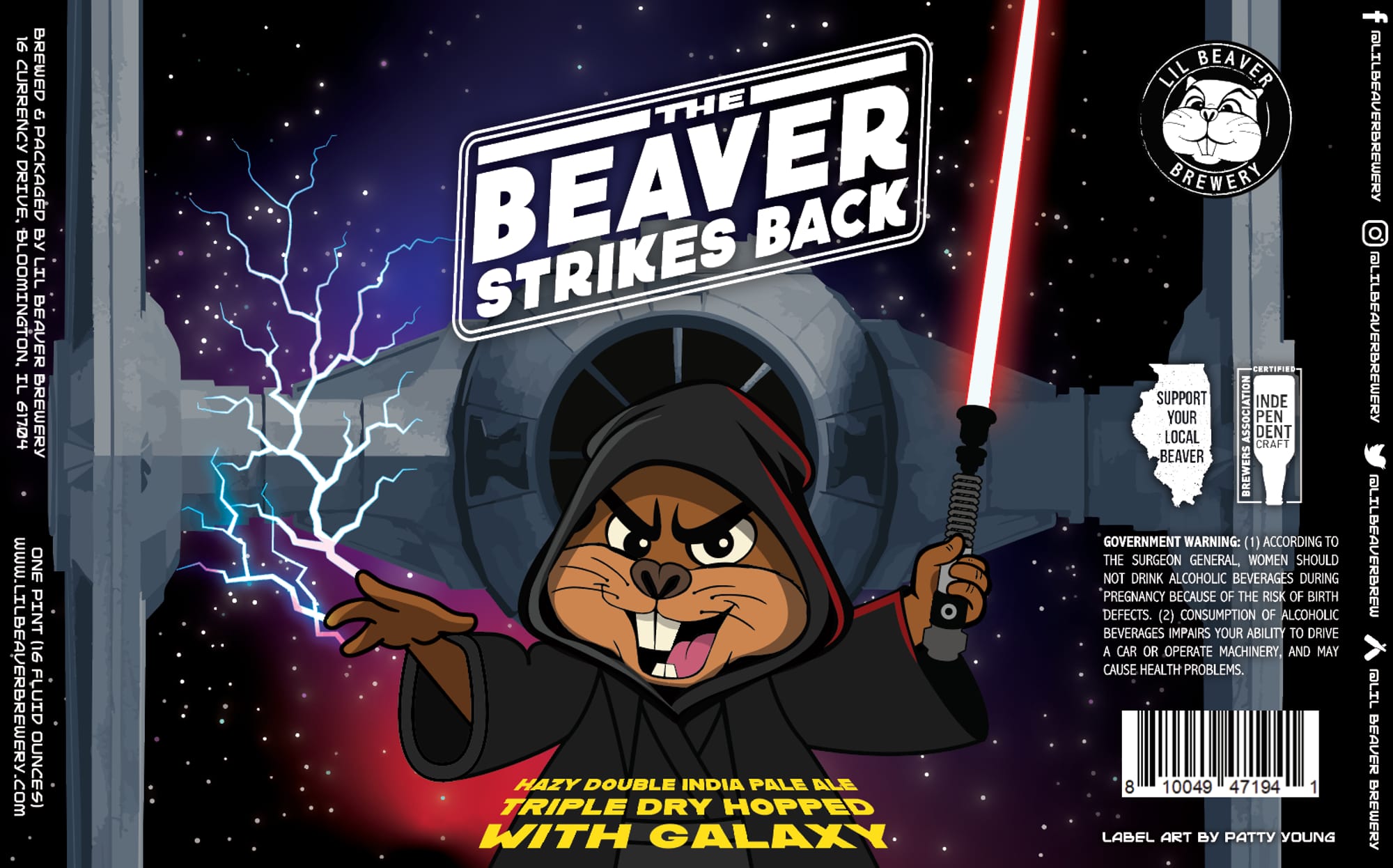 The Beaver Strikes Back by Lil Beaver Brewery - beer label