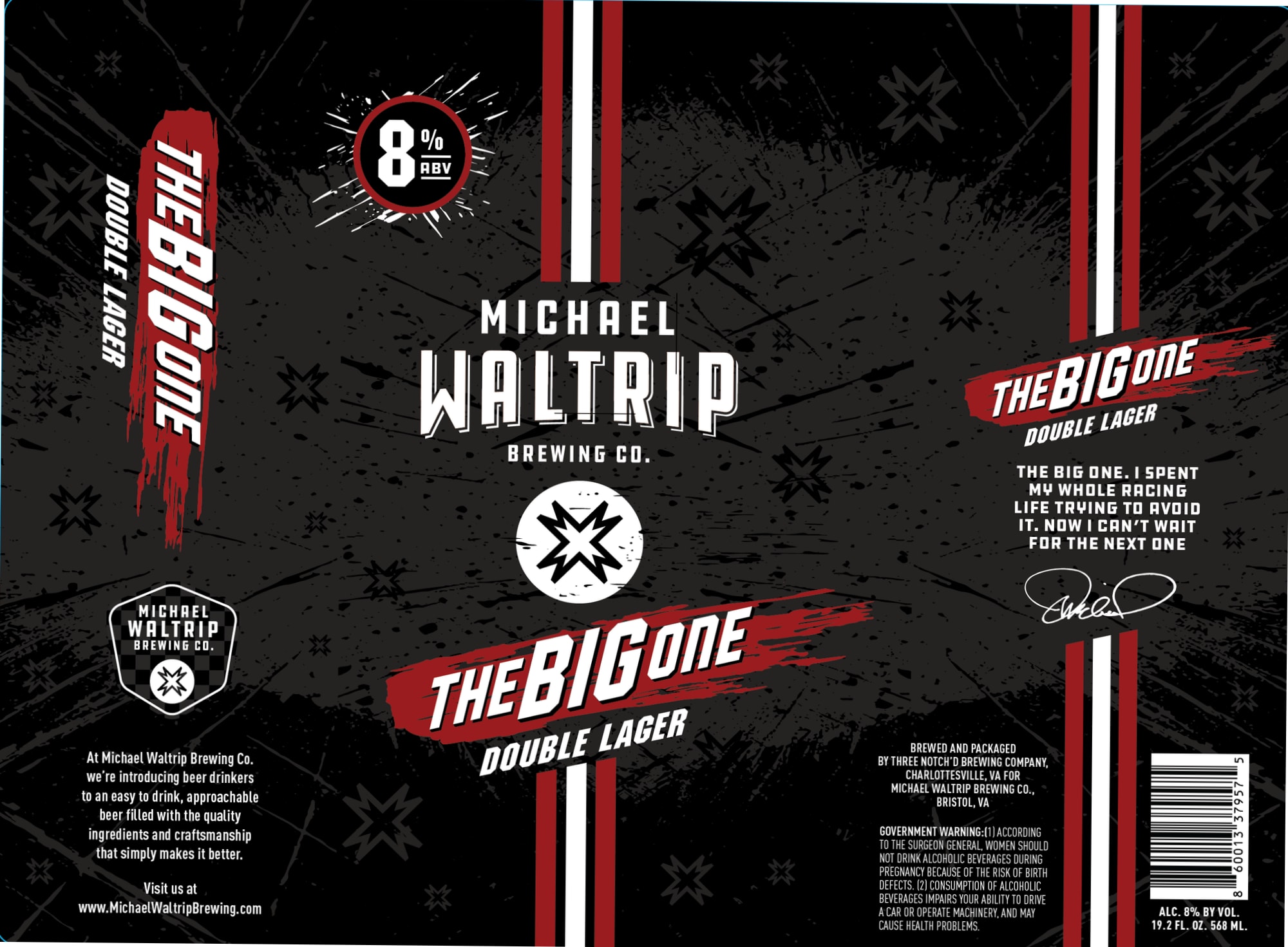 The Big One by Michael Waltrip Brewing Co. - beer label