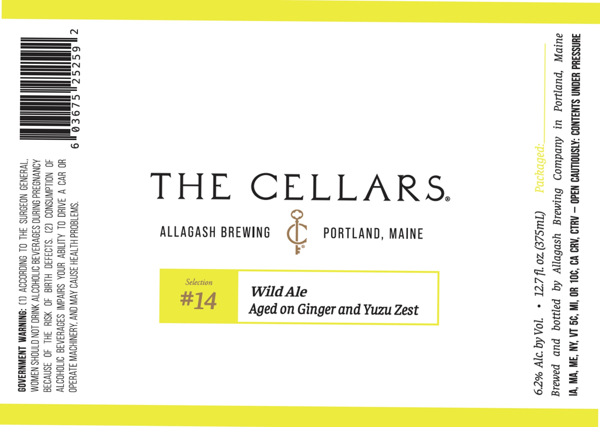 The Cellars #14 by Allagash Brewing - beer label