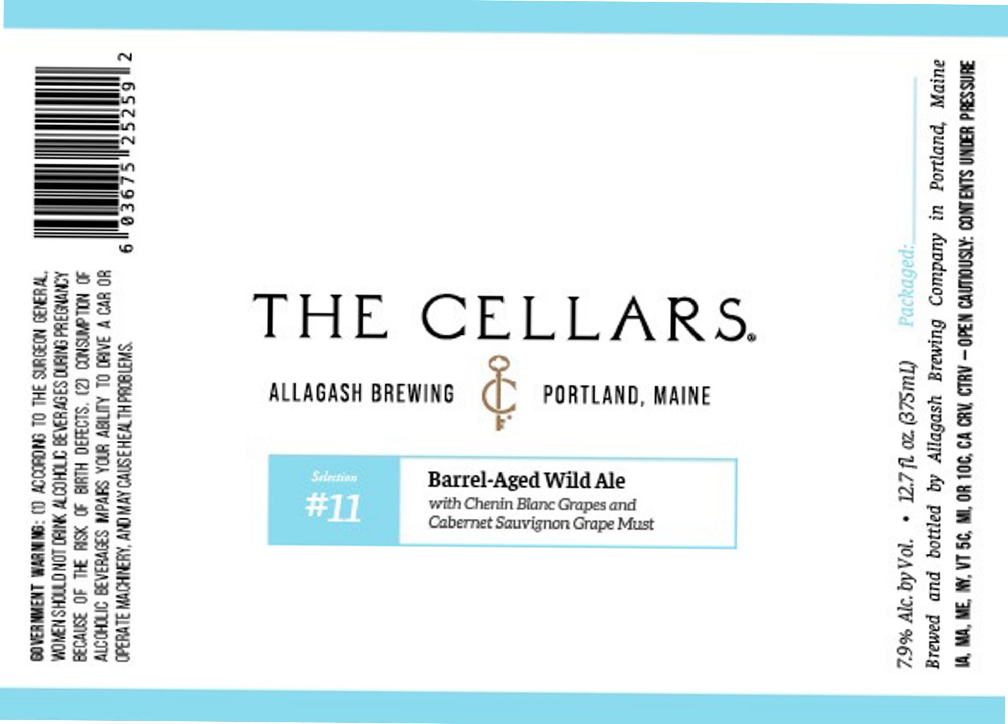 The Cellars - Barrel-Aged Wild Ale #11 by Allagash Brewing Company - beer label