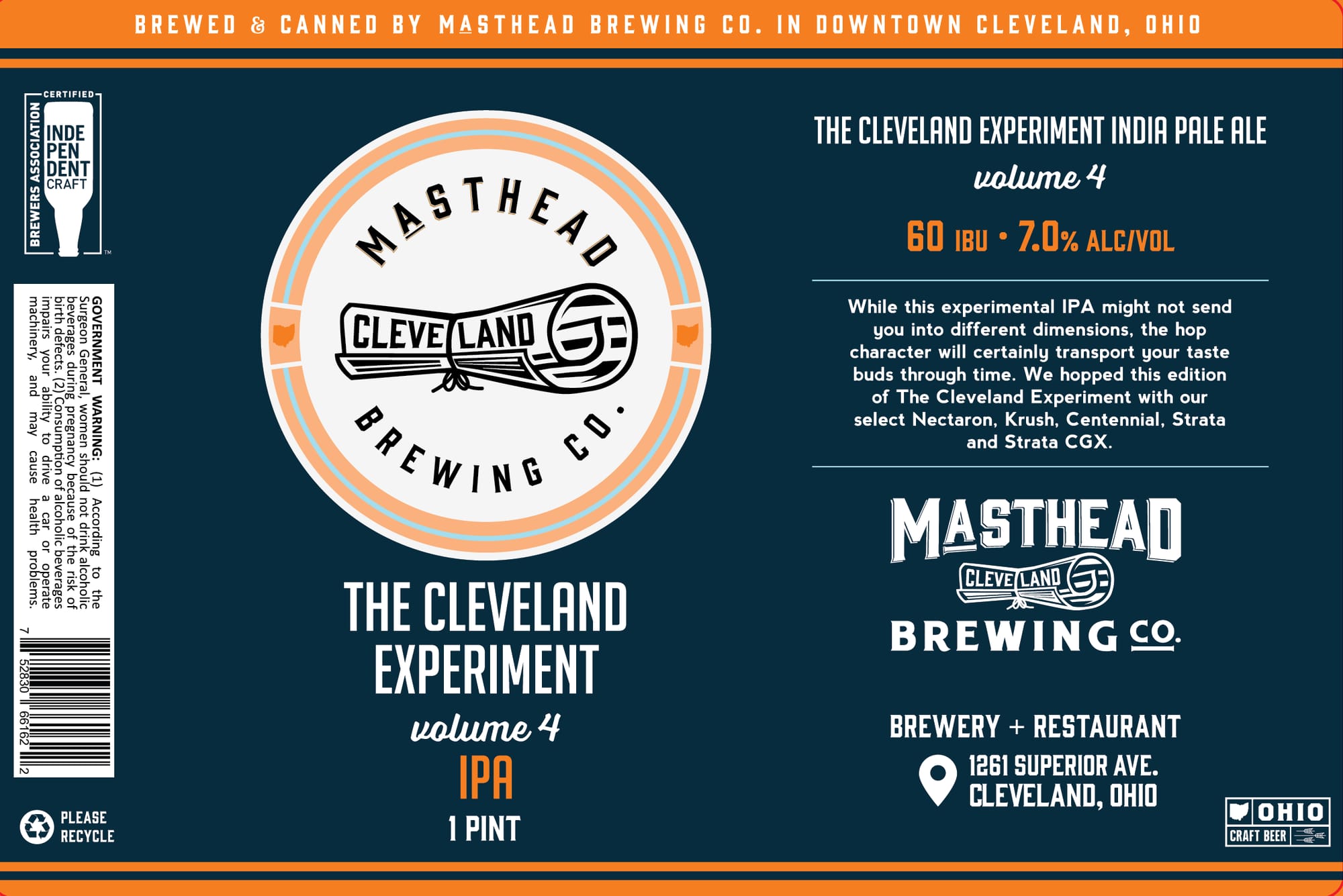 The Cleveland Experiment, volume 4 by Masthead Brewing Co. - beer label