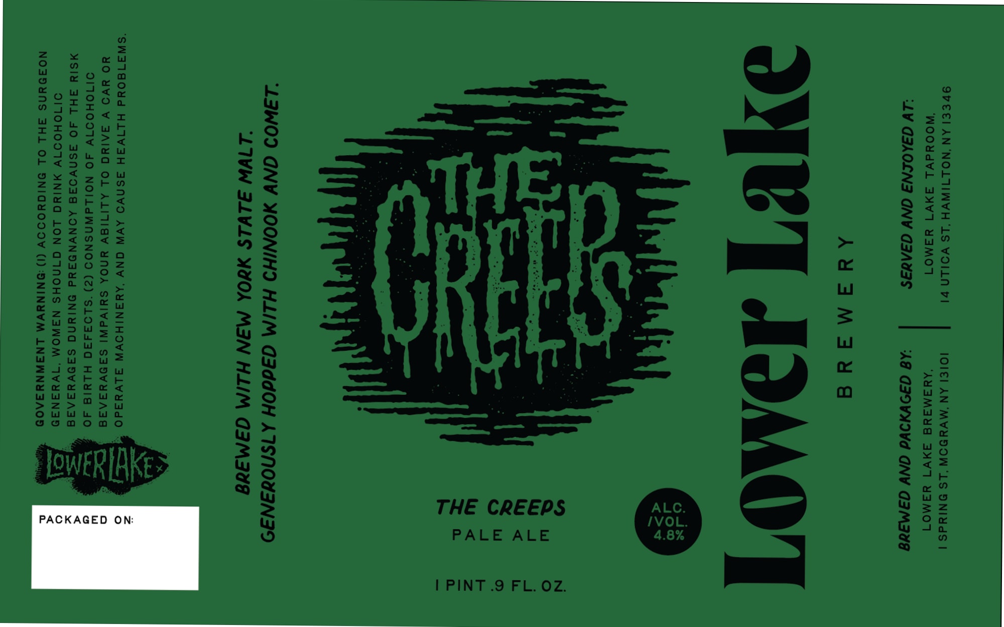 The Creeps by Lower Lake Brewery - beer label