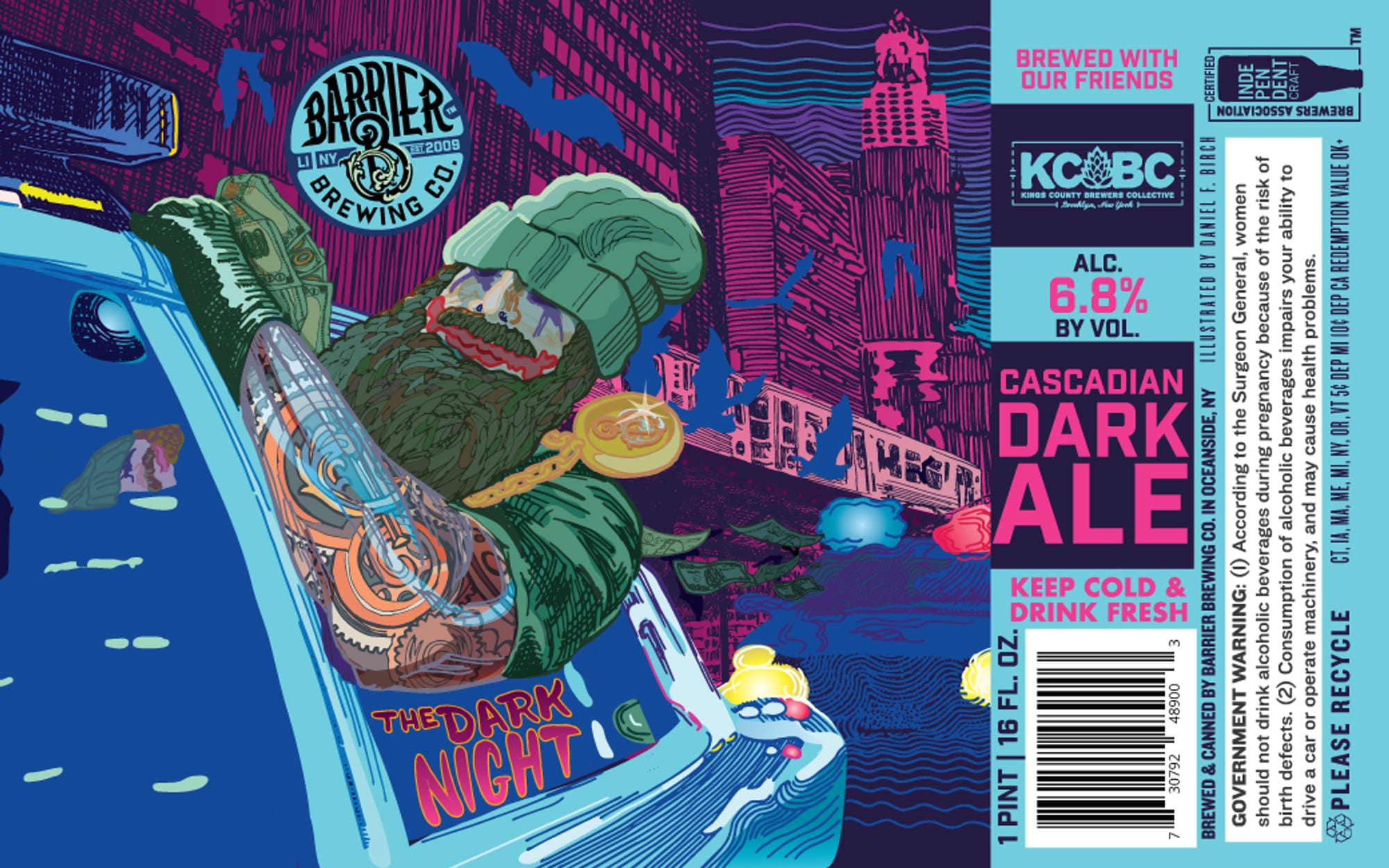 The Dark Night by Barrier Brewing Co. - beer label