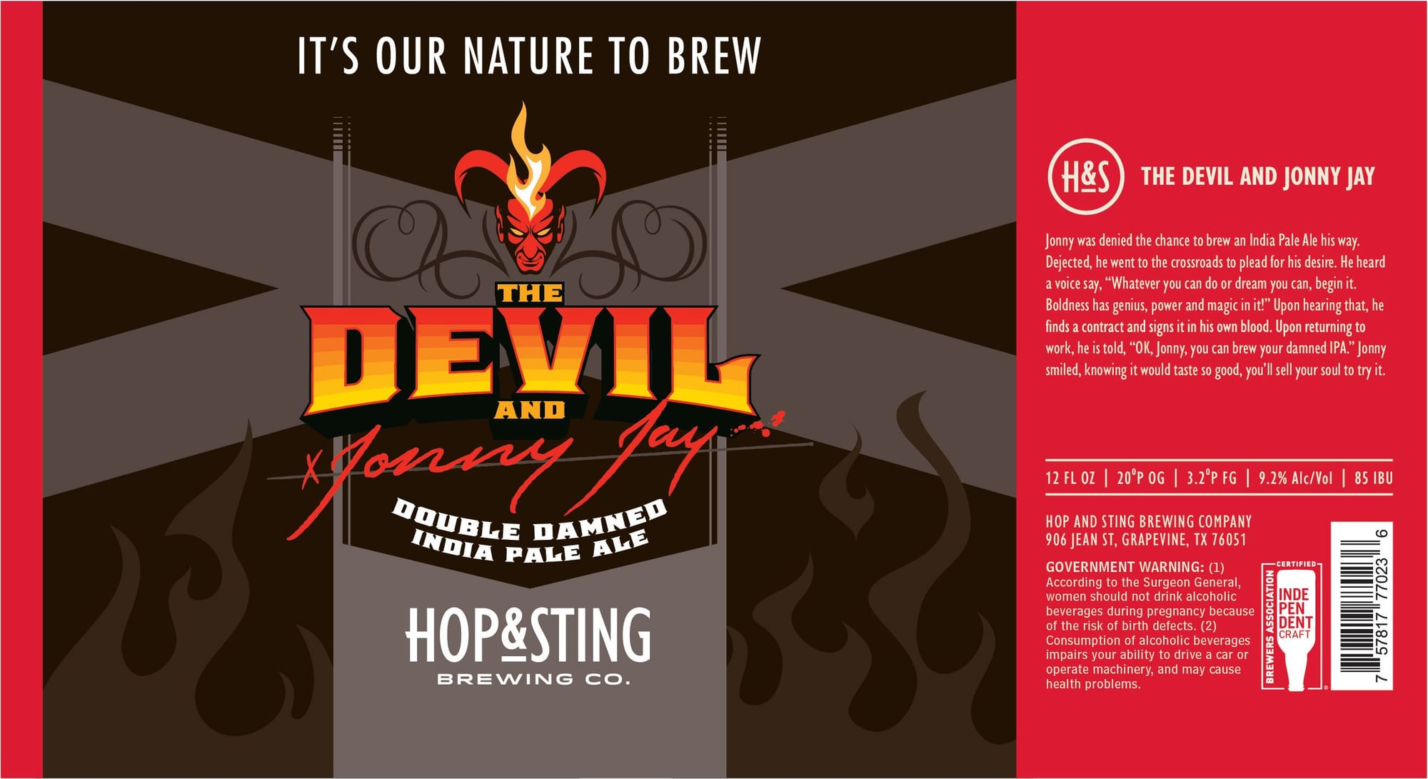 The Devil and Jonny Jay by Hop & Sting Brewing Co. - beer label