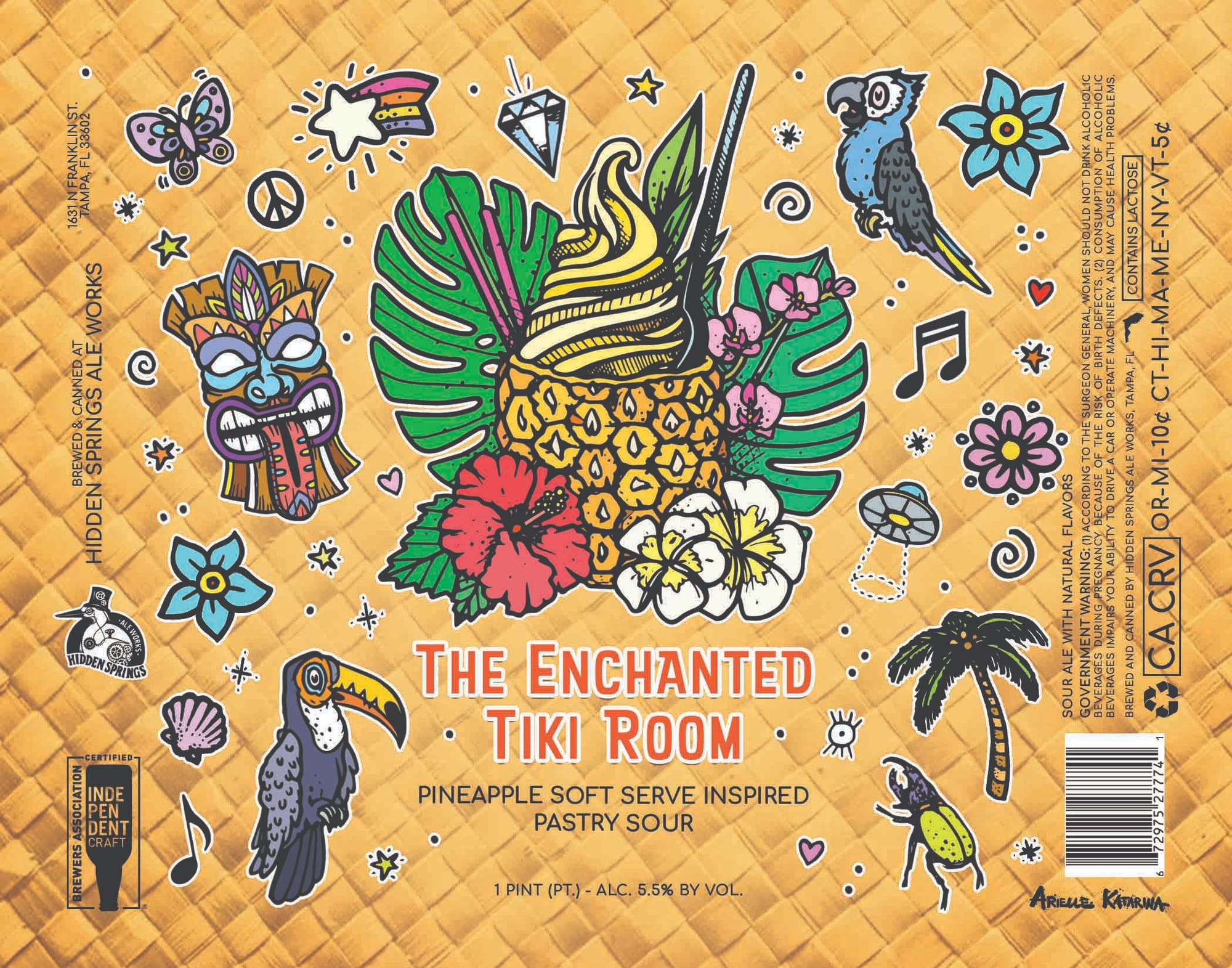 The Enchanted Tiki Room by Hidden Springs Ale Works - beer label
