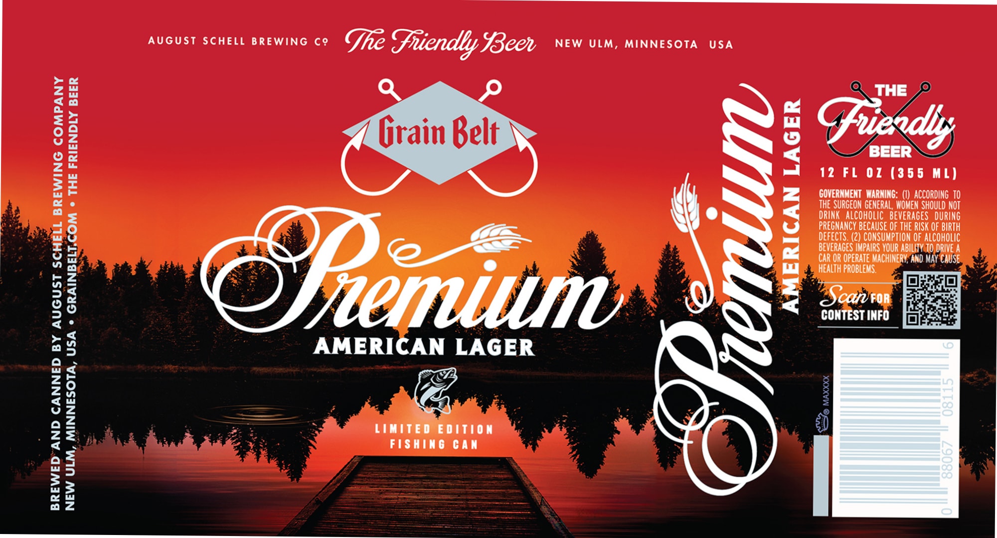 The Friendly Beer Premium American Lager by August Schell Brewing Co. - beer label