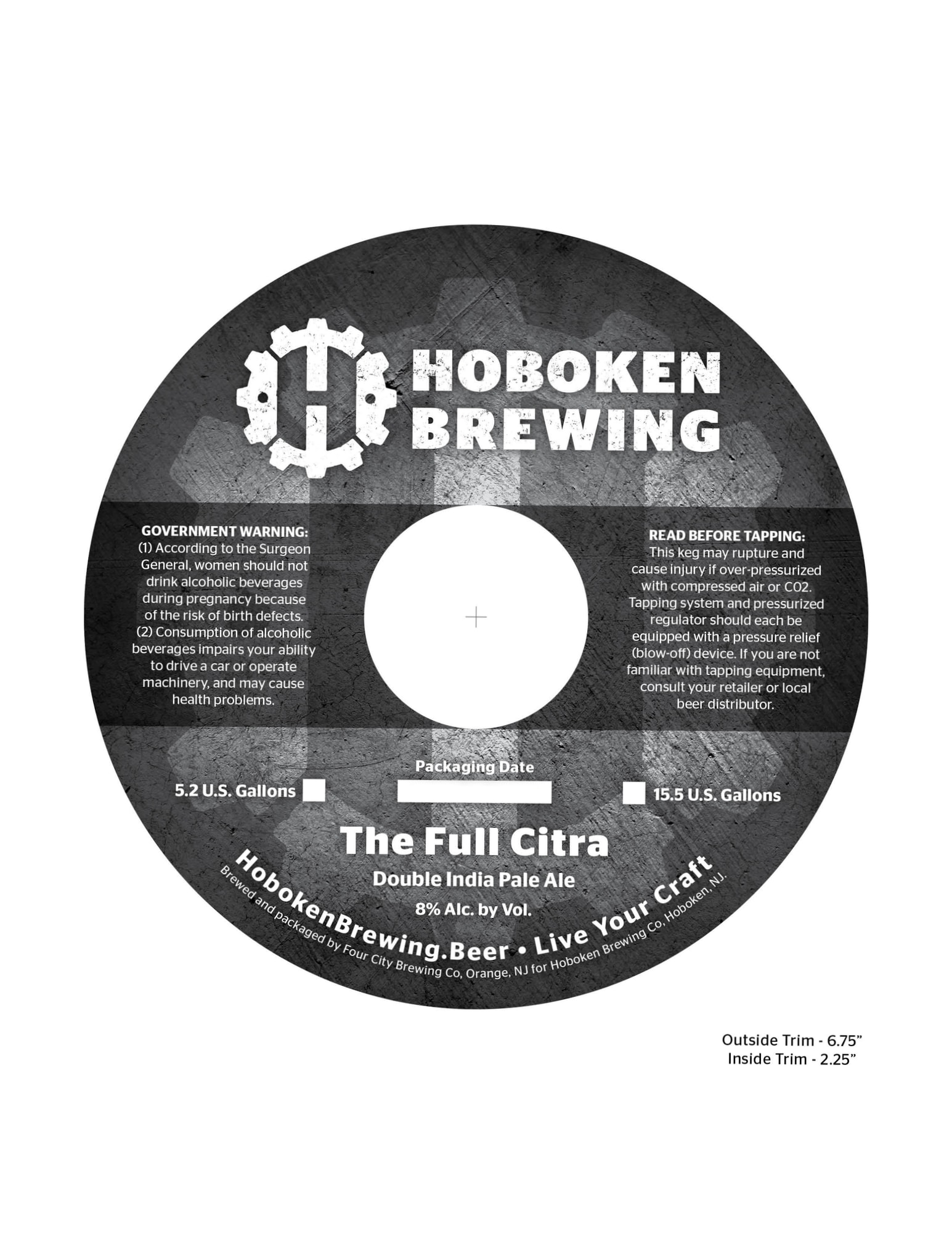 The Full Citra by Hoboken Brewing - beer label