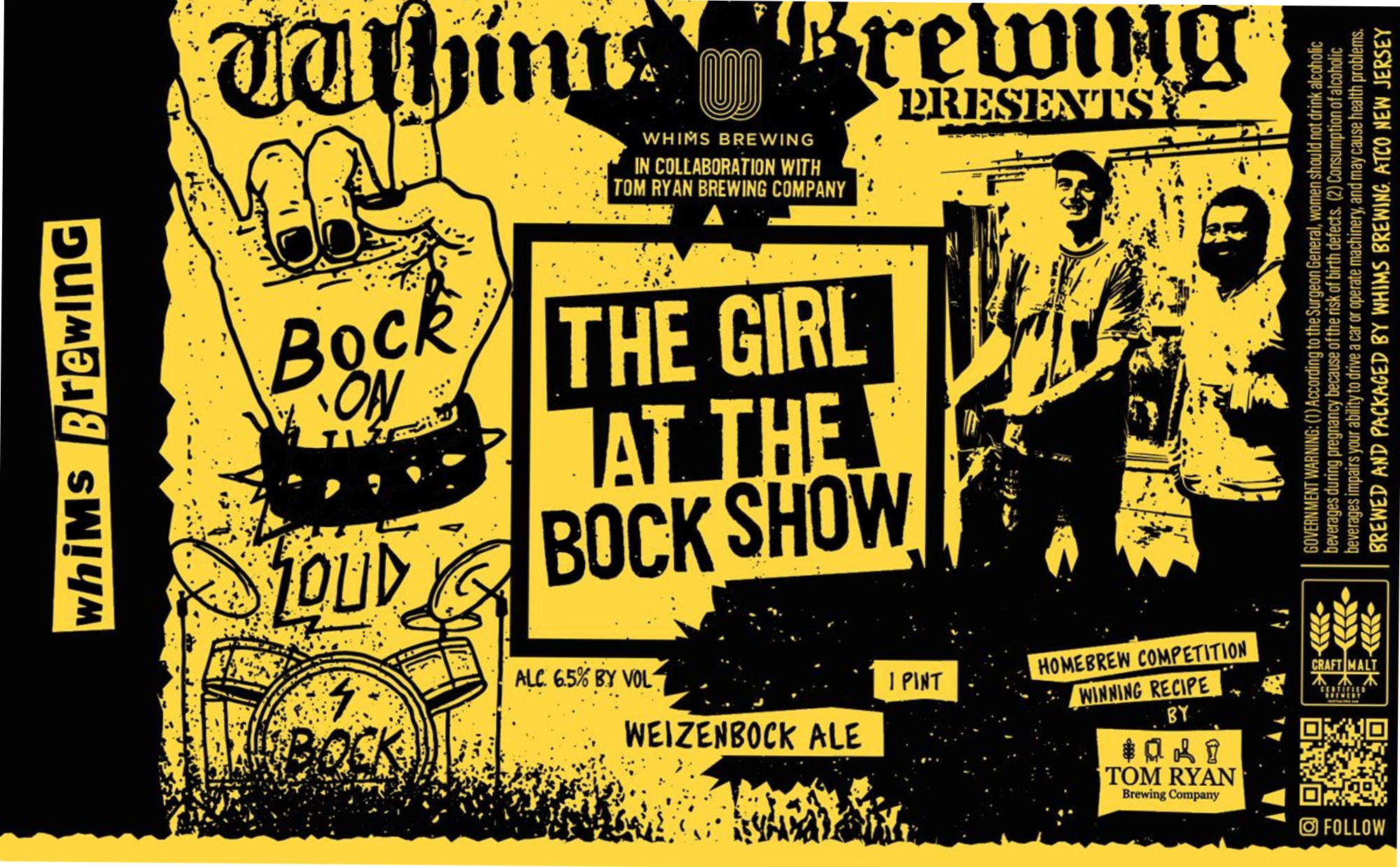 The Girl at the Bock Show by Whims Brewing - beer label
