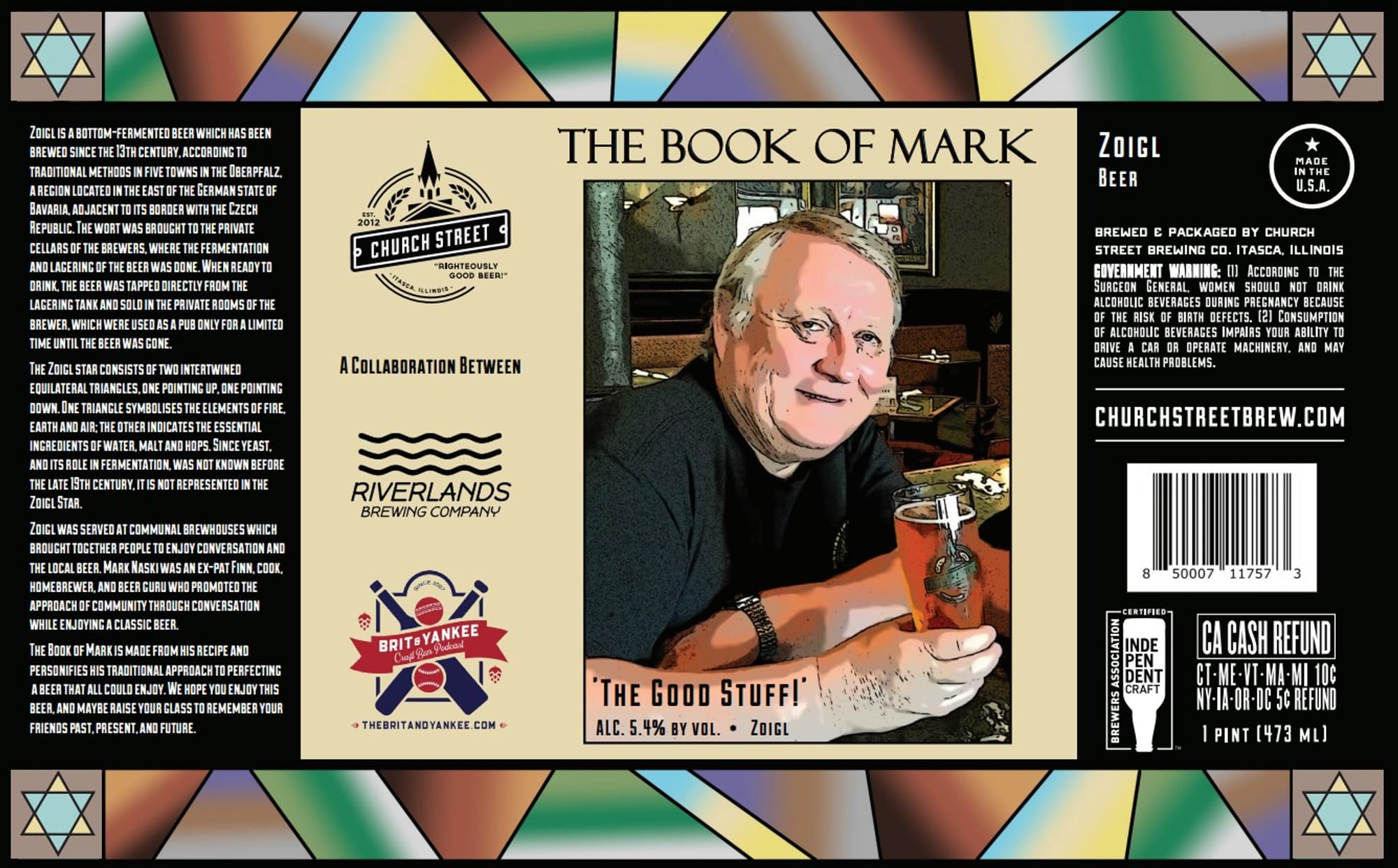 The Book of Mark - Zoigl by Church Street Brewing Co. - beer label