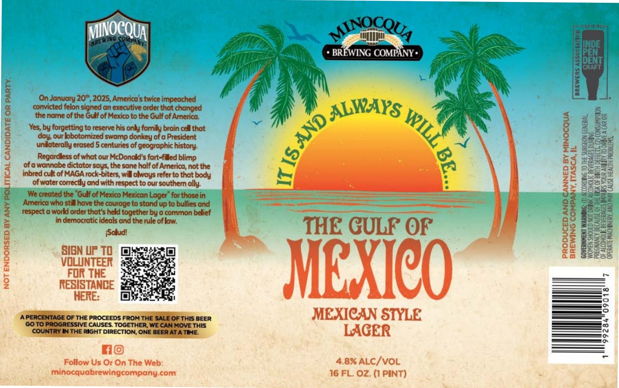 The Gulf of Mexico by Minocqua Brewing Company - beer label