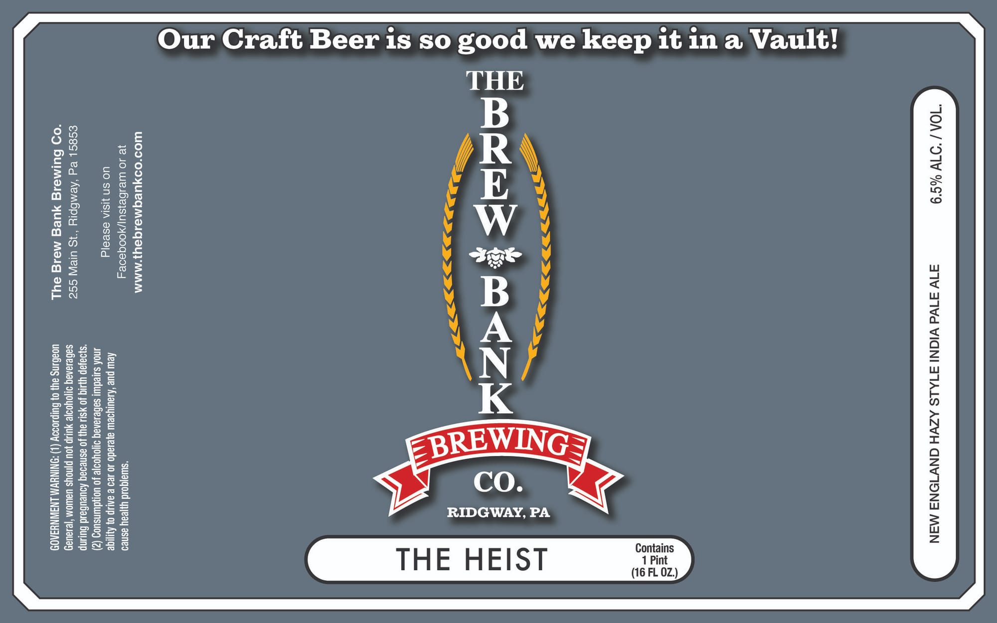 The Heist by The Brew Bank Brewing Co. - beer label