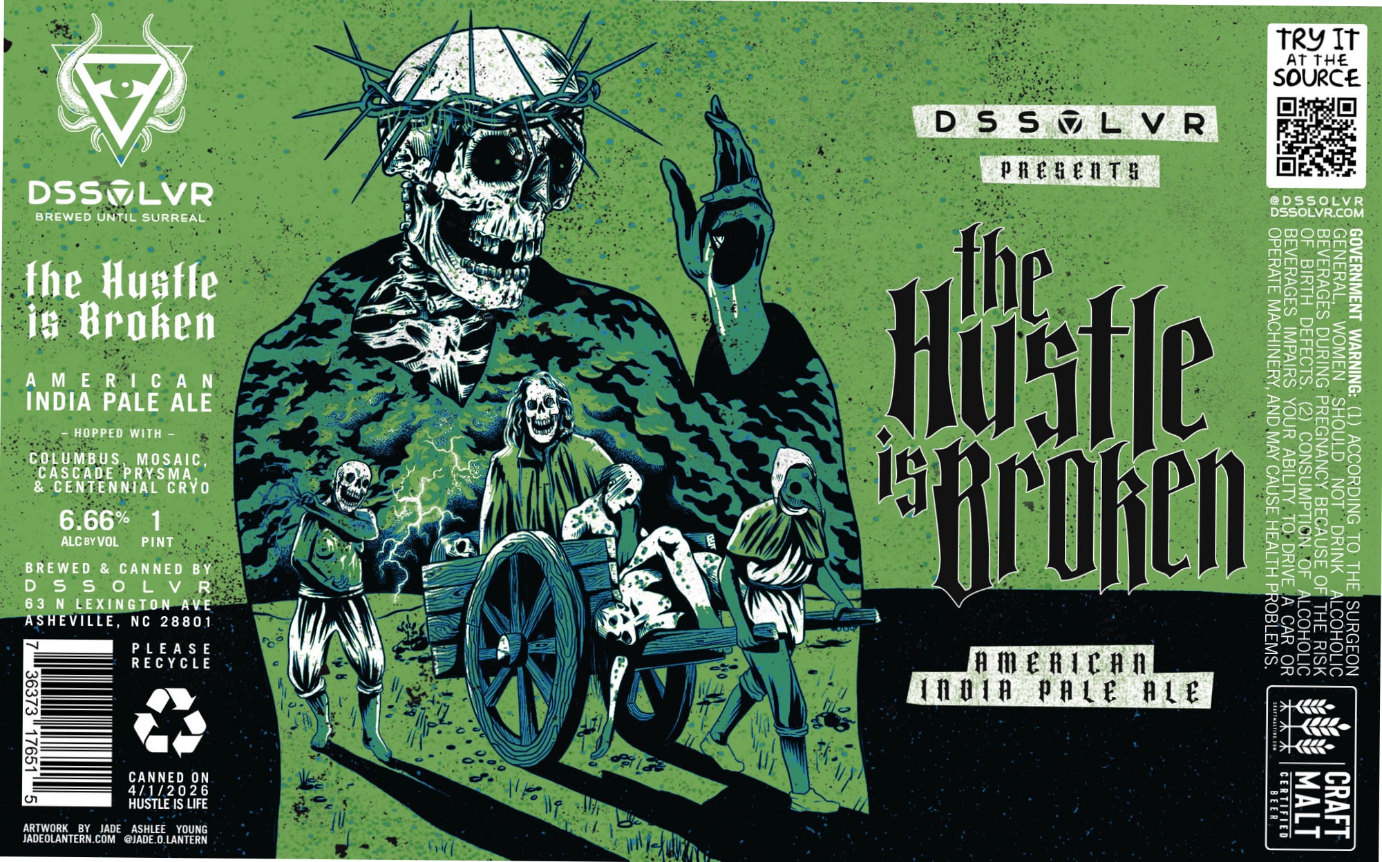 The Hustle is Broken by DSSOLVR - beer label