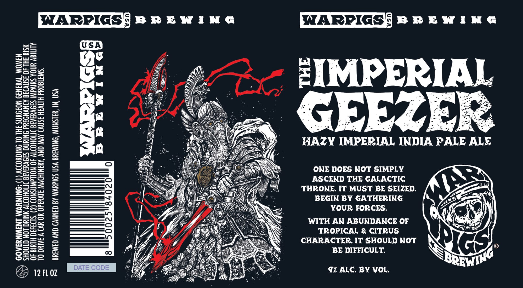 The Imperial Geezer by Warpigs Brewing - beer label