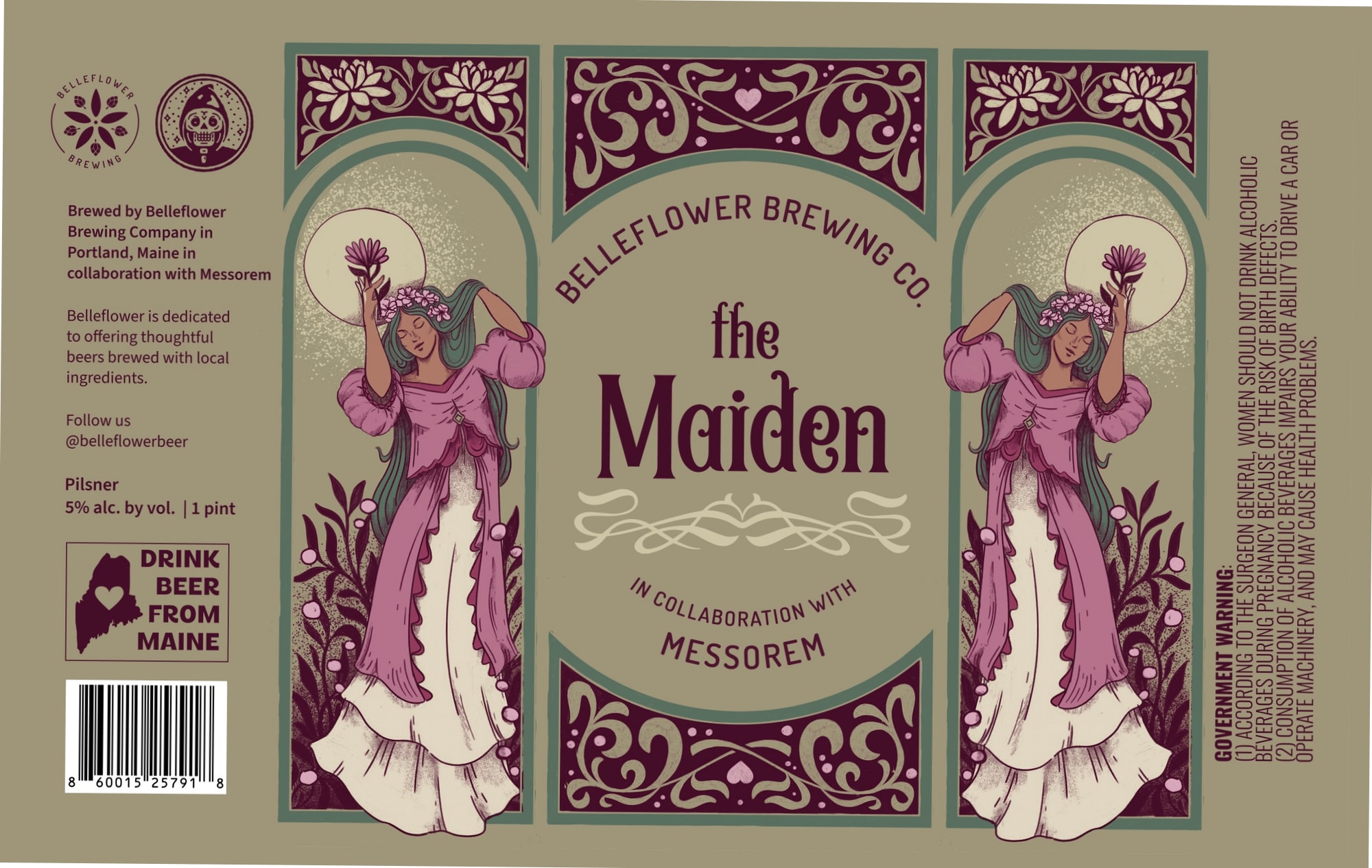 the Maiden by Belleflower Brewing Company - beer label