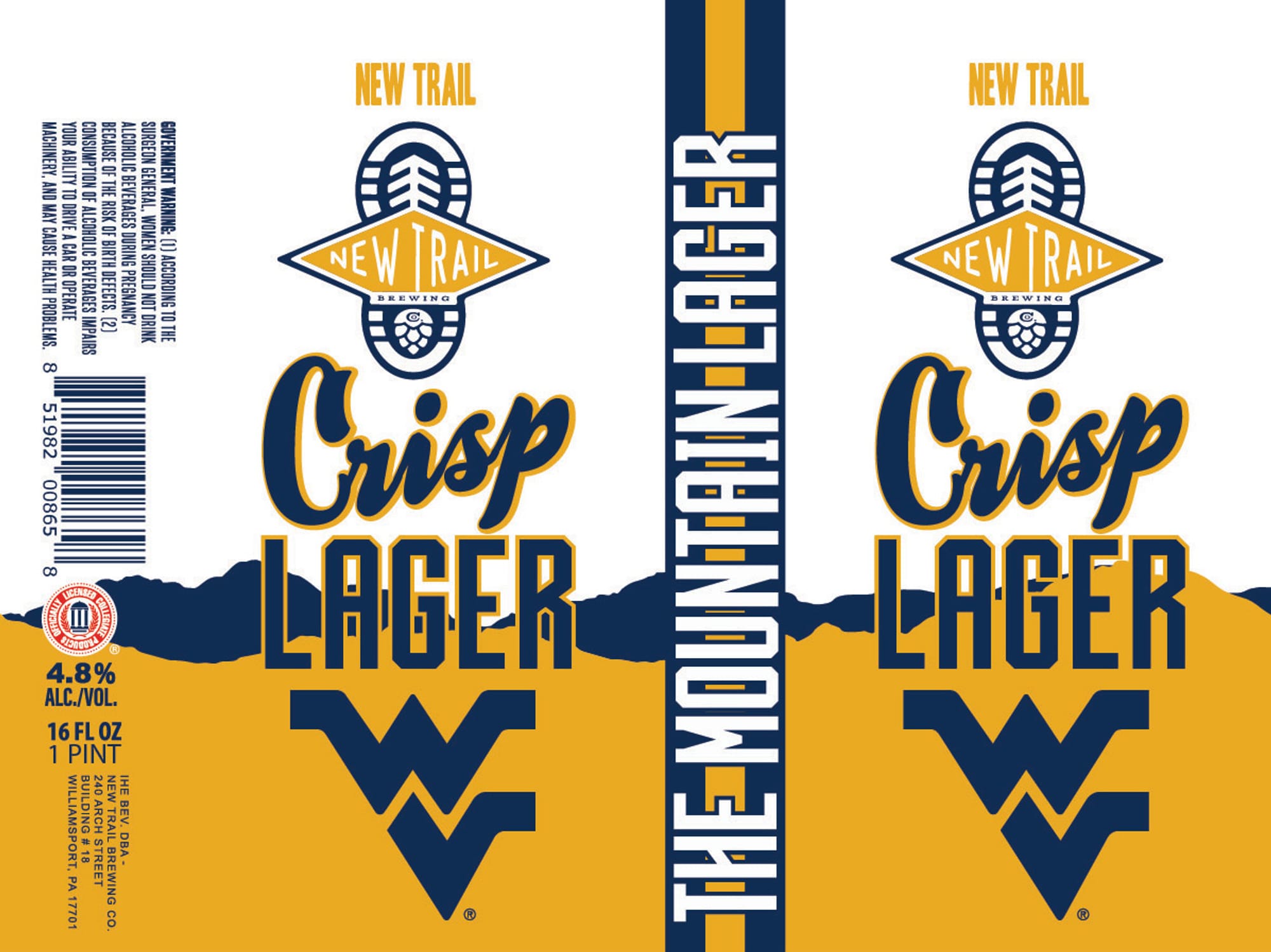 The Mountain Lager by New Trail Brewing - beer label
