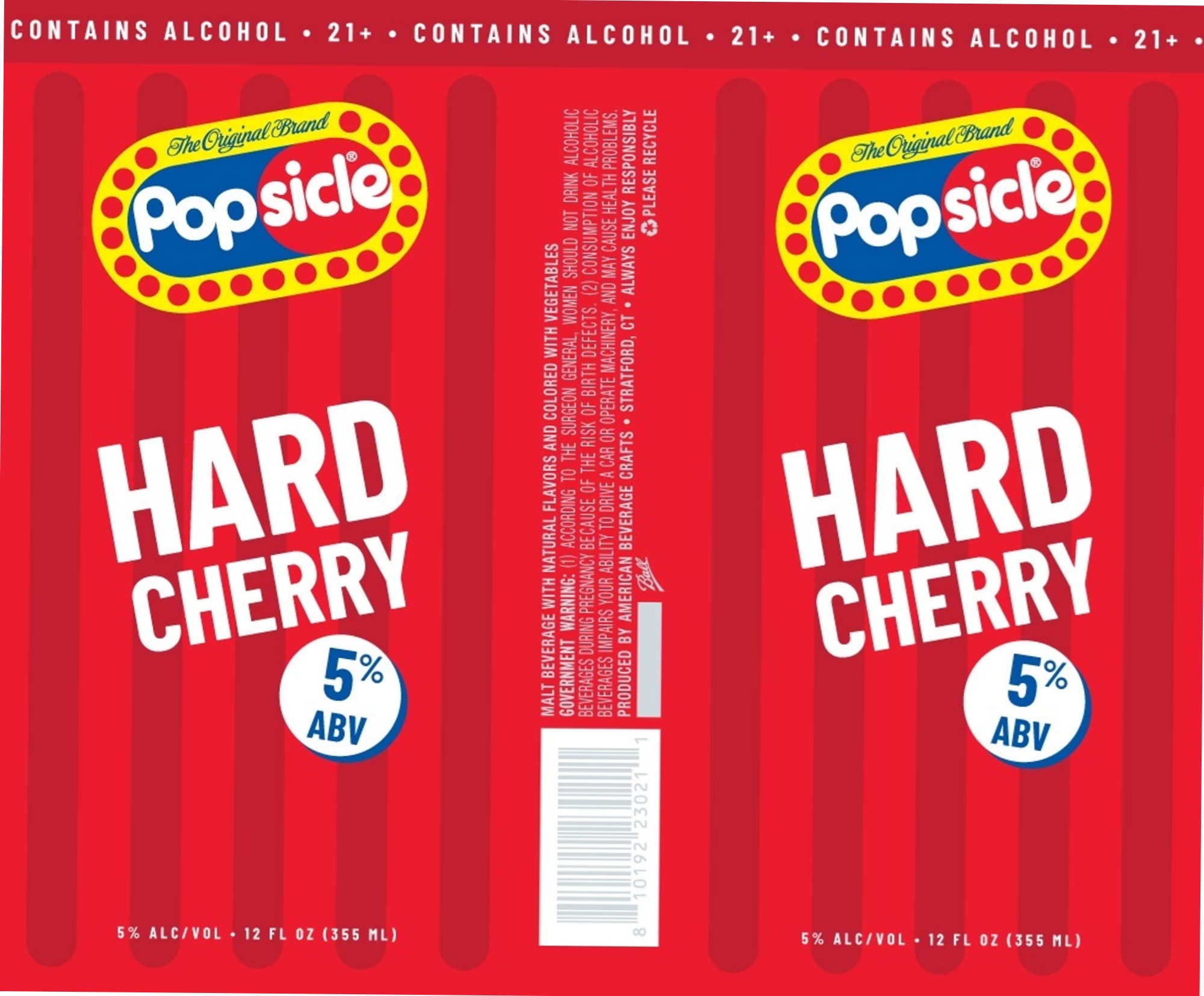 The Original Brand Hard Cherry by American Beverage Corporation - beer label
