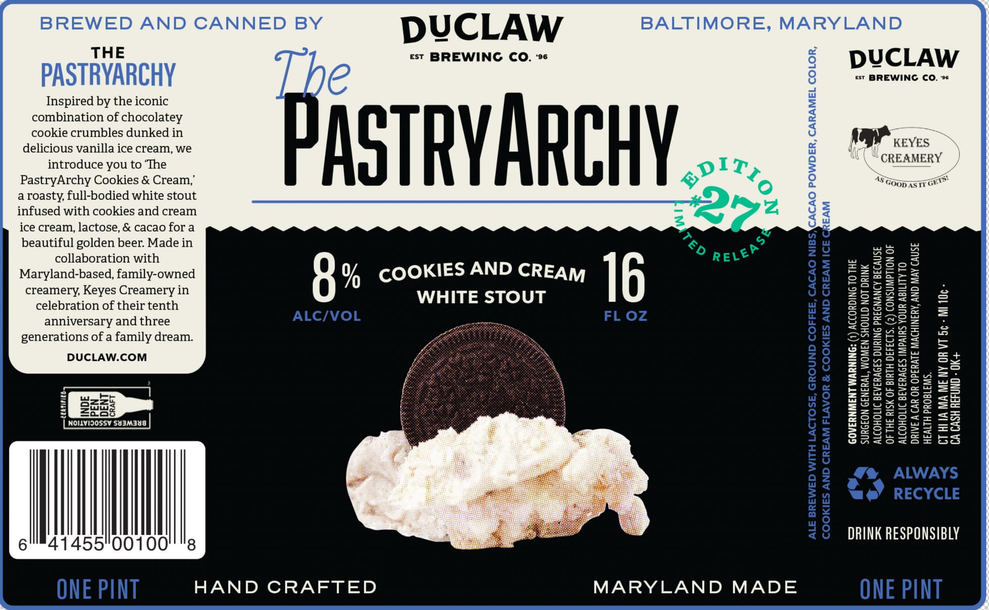 The PastryArchy by DuClaw Brewing Co. - beer label