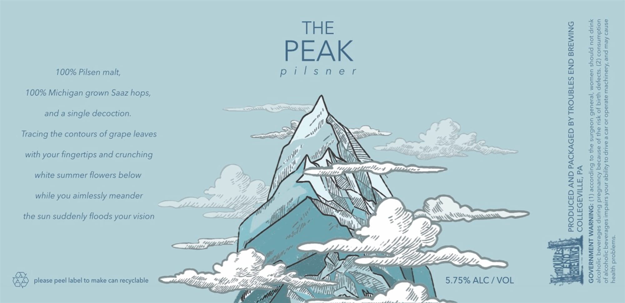 The Peak by Troubles End Brewing - beer label