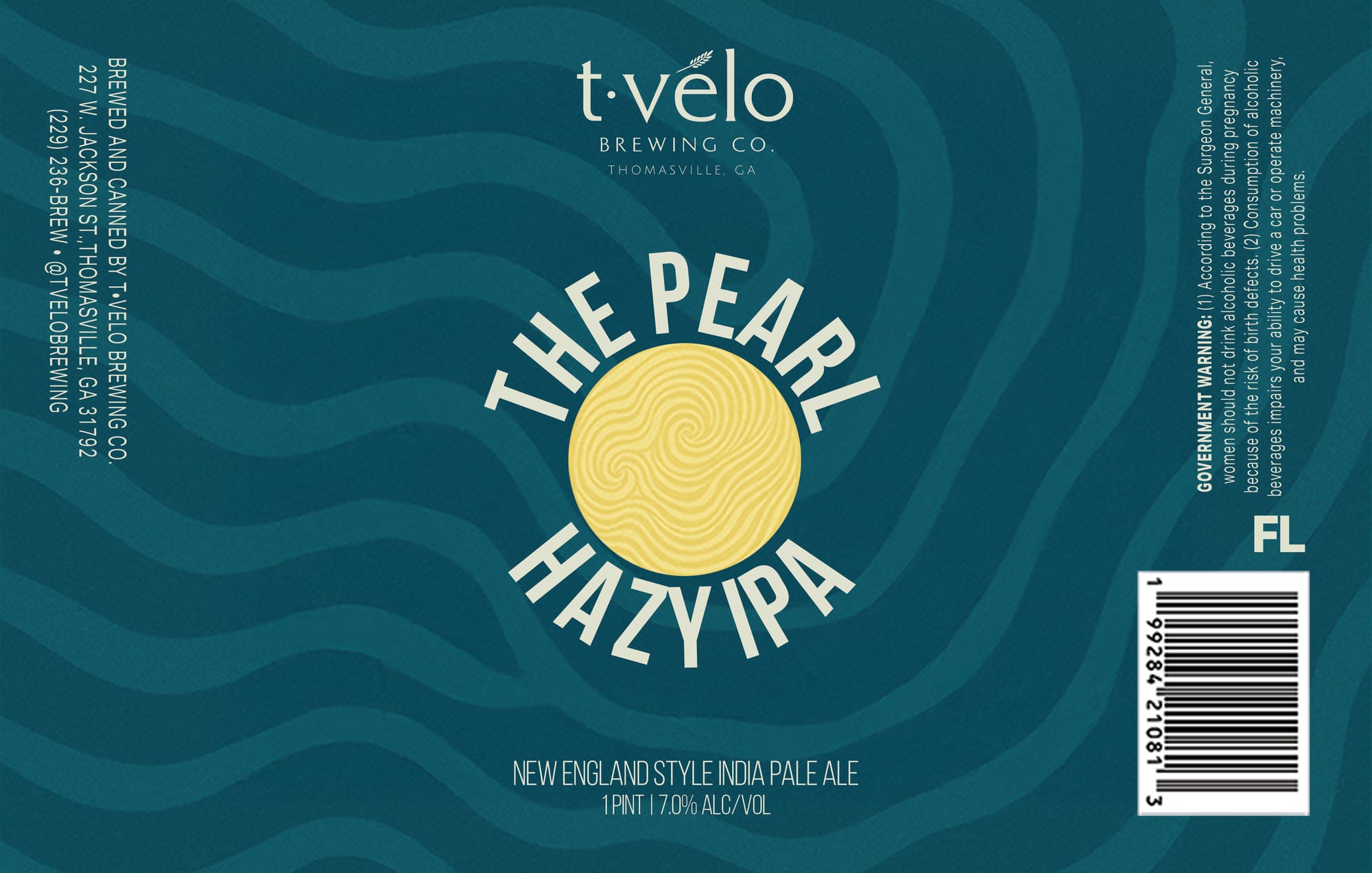 The Pearl Hazy IPA by T-velo Brewing Co. - beer label