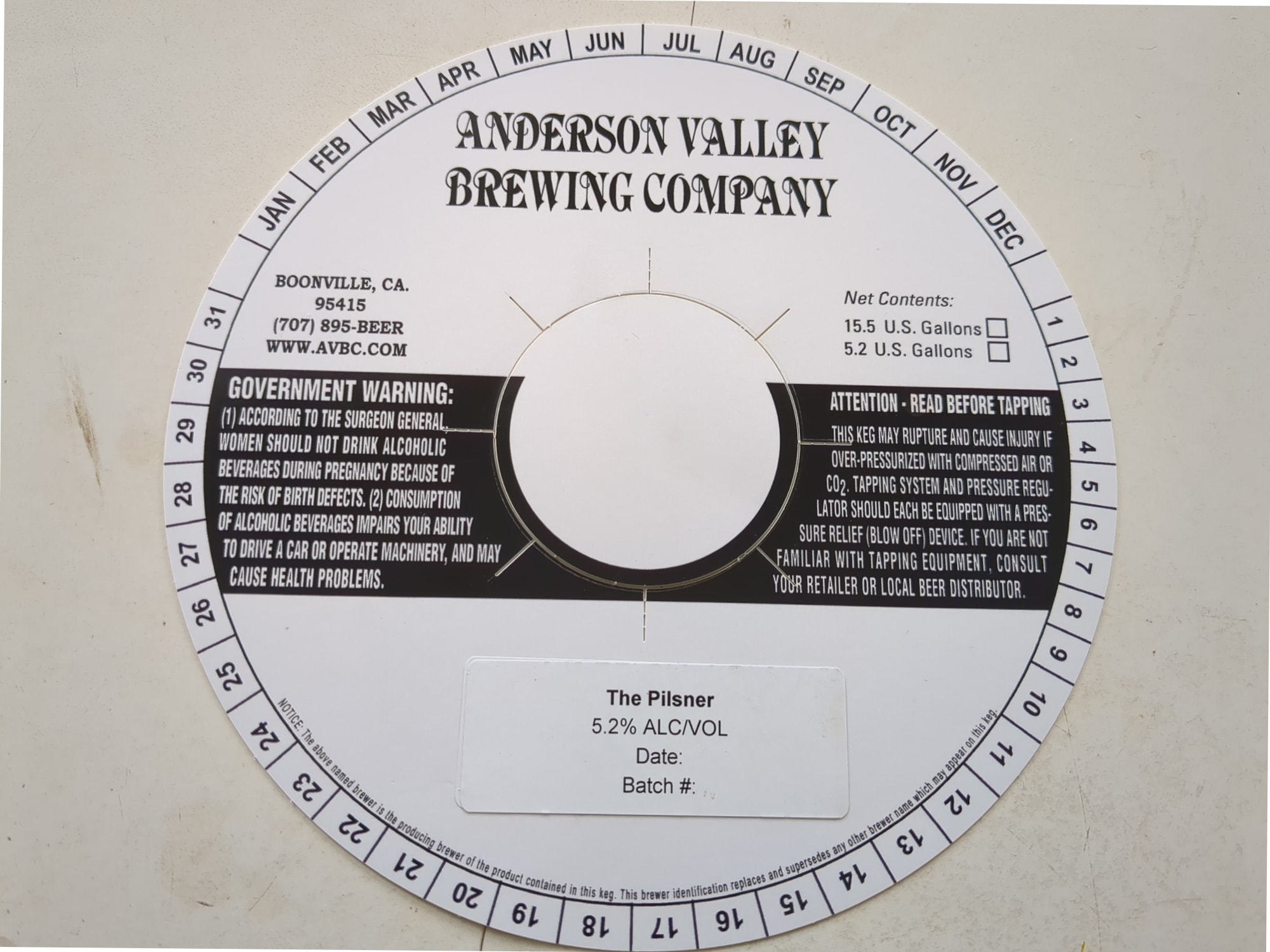 The Pilsner by Anderson Valley Brewing Company - beer label