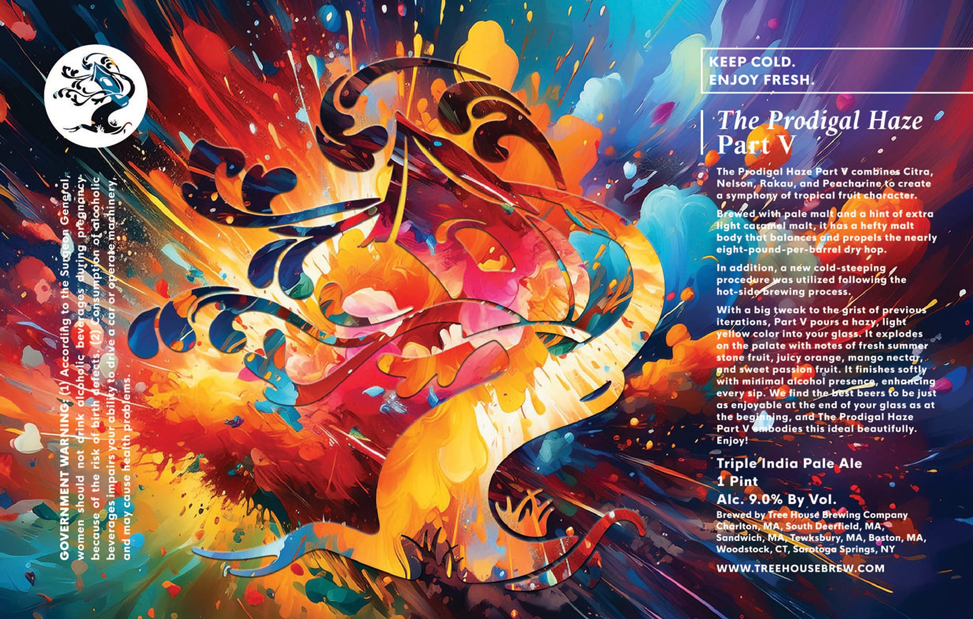 The Prodigal Haze Part V by Tree House Brewing Company - beer label