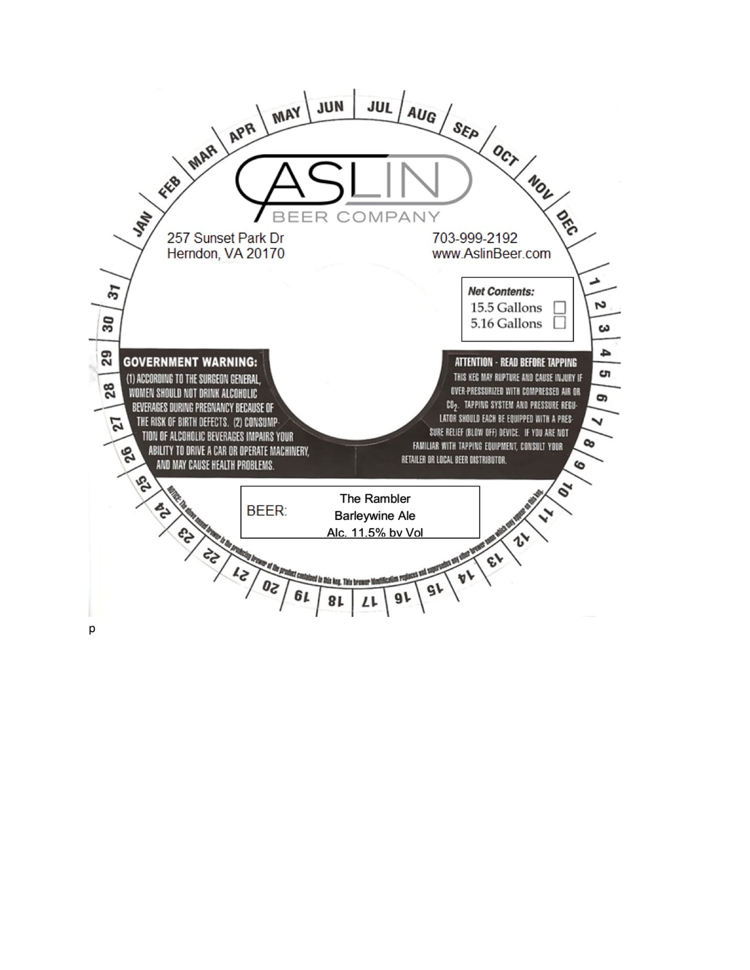 The Rambler by Aslin Beer Company - beer label