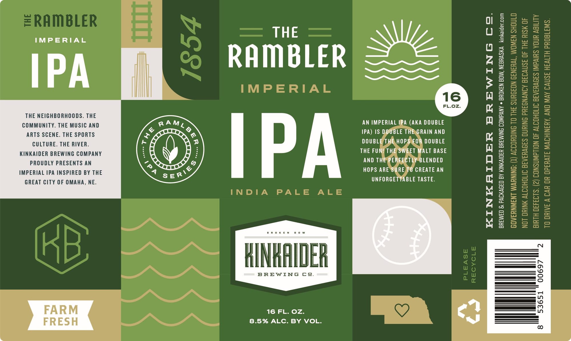 The Rambler Imperial IPA by Kinkaider Brewing Co. - beer label
