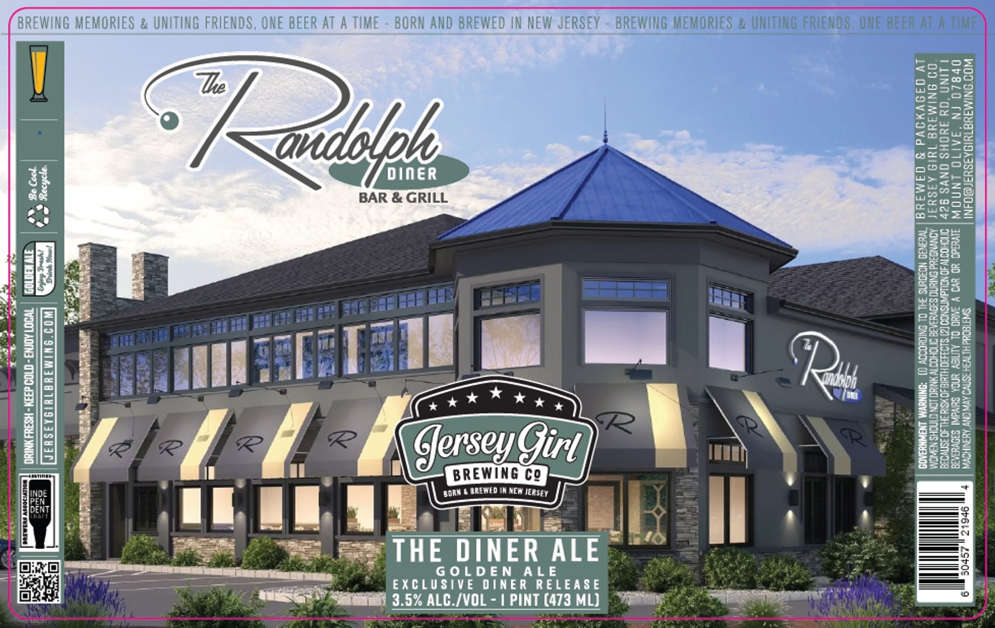 The Randolph Diner Ale by Jersey Girl Brewing Co. - beer label