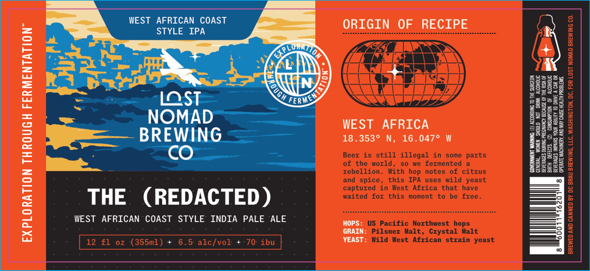 The (Redacted) by Lost Nomad Brewing Co. - beer label
