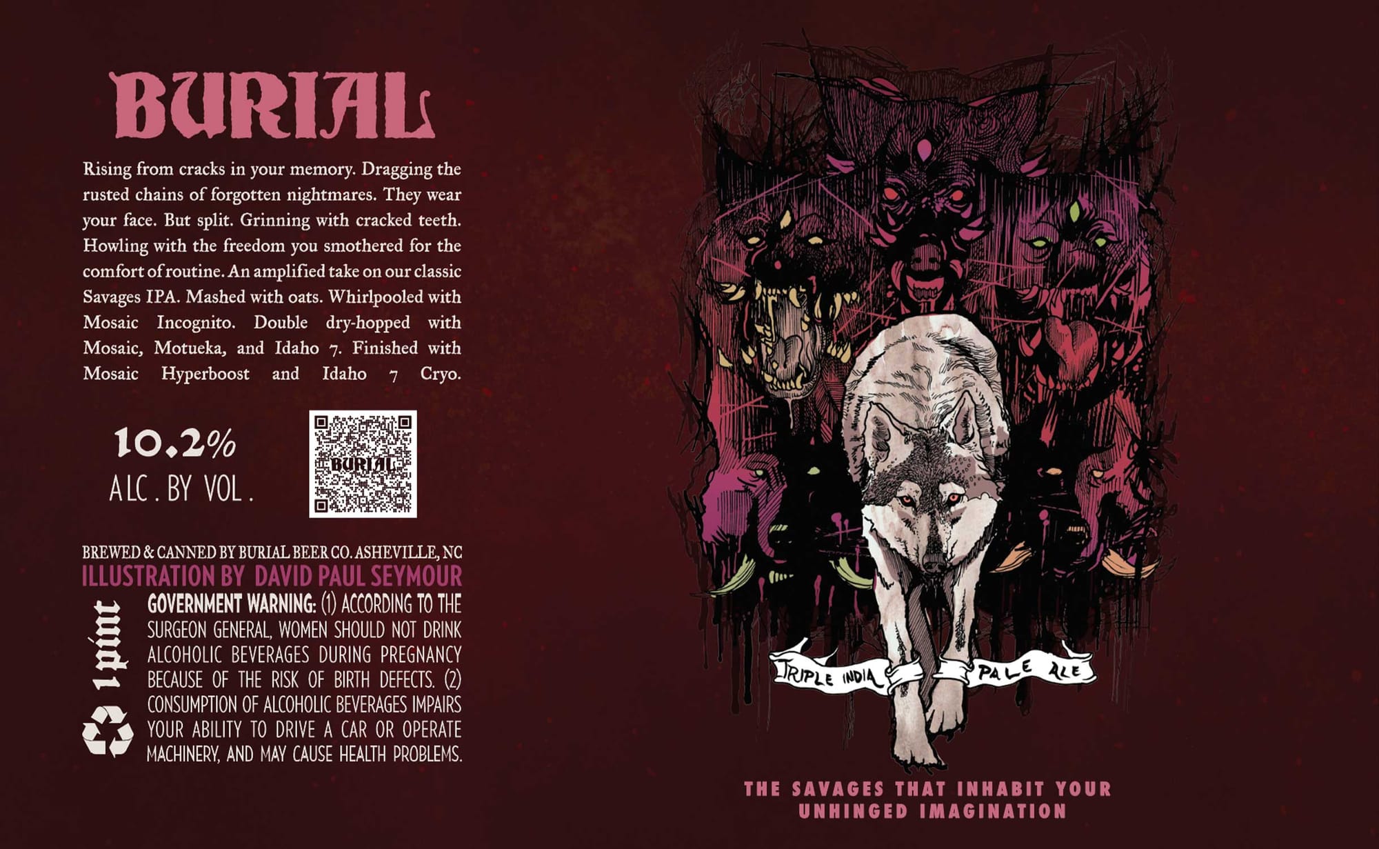 The Savages That Inhabit Your Unhinged Imagination by Burial Beer Co. - beer label