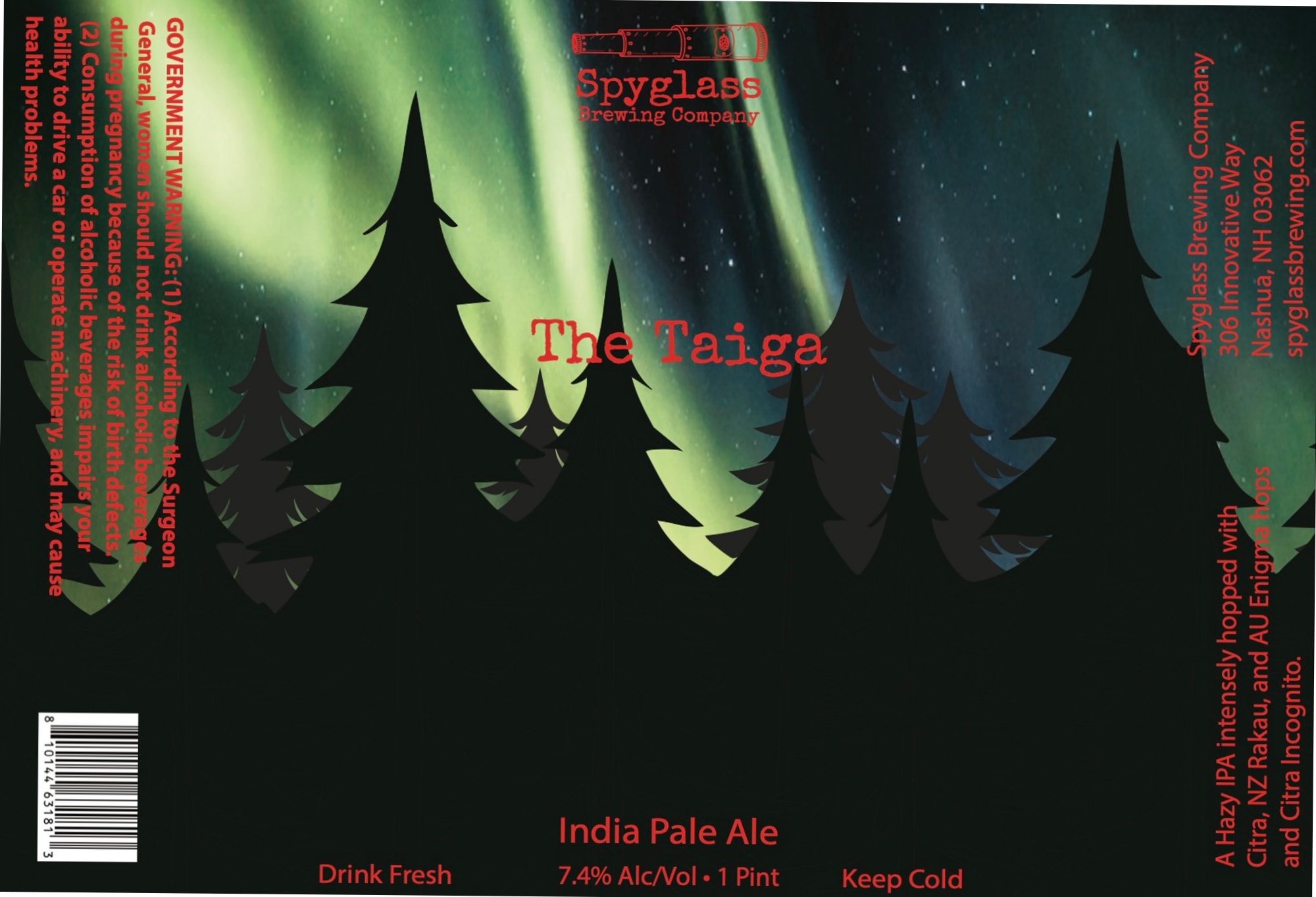 The Taiga by Spyglass Brewing Company - beer label
