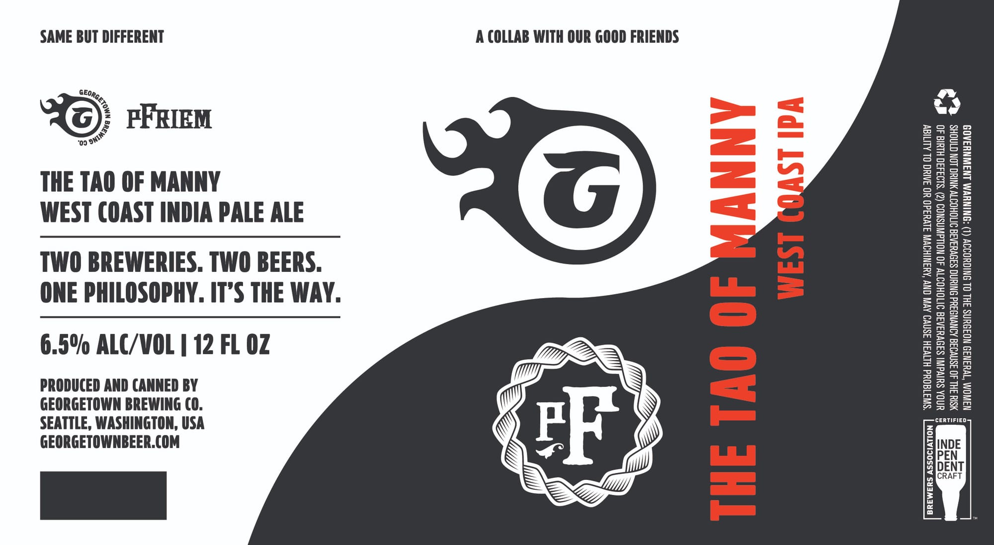 The Tao of Manny by Georgetown Brewing - beer label