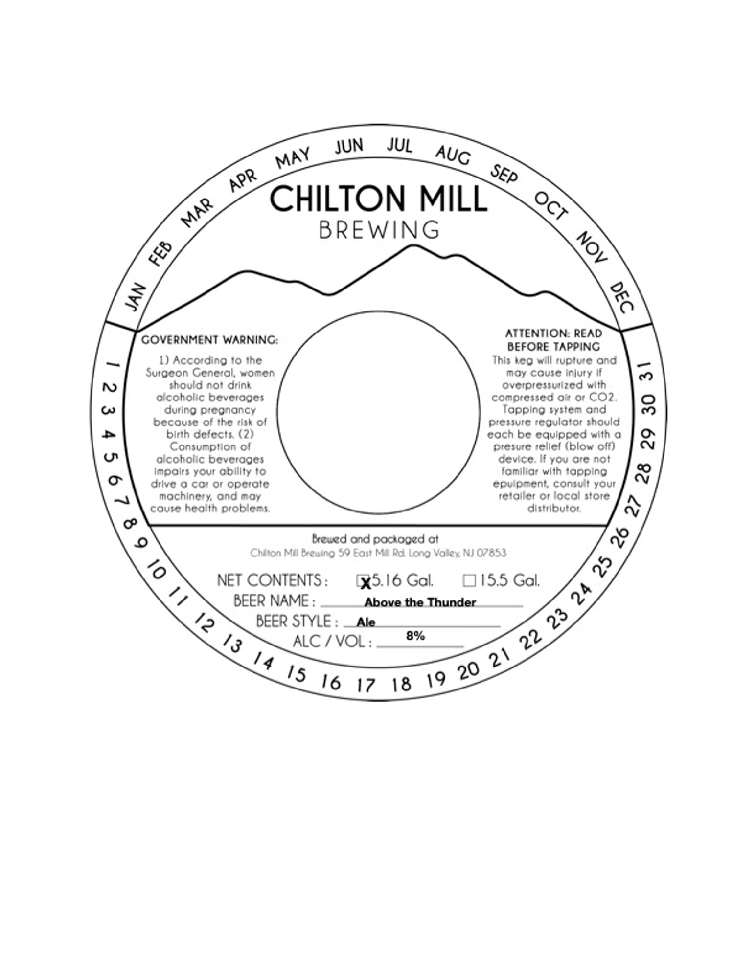 Above the Thunder by Chilton Mill Brewing - beer label