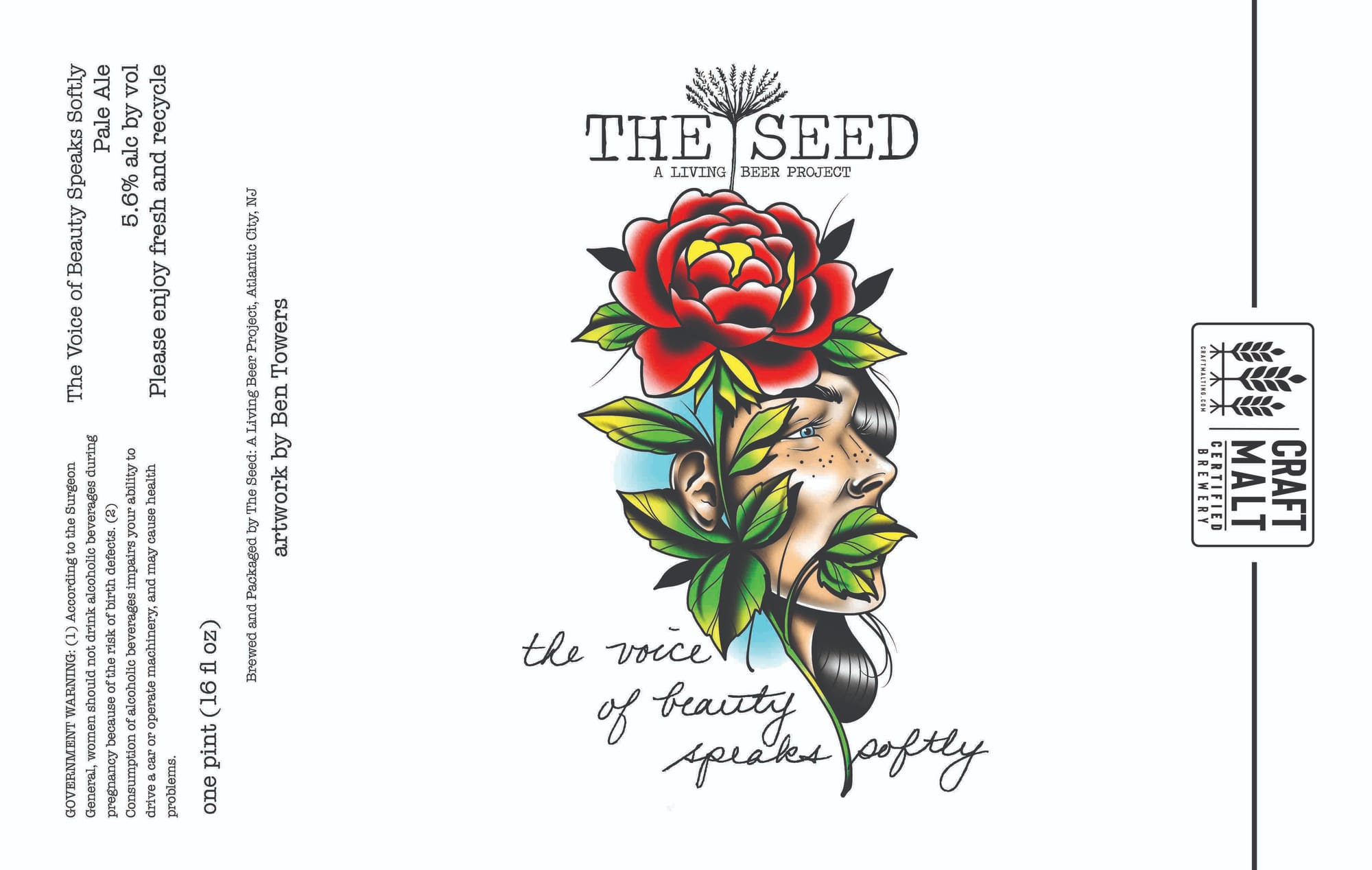 The Voice of Beauty by The Seed: A Living Beer Project - beer label