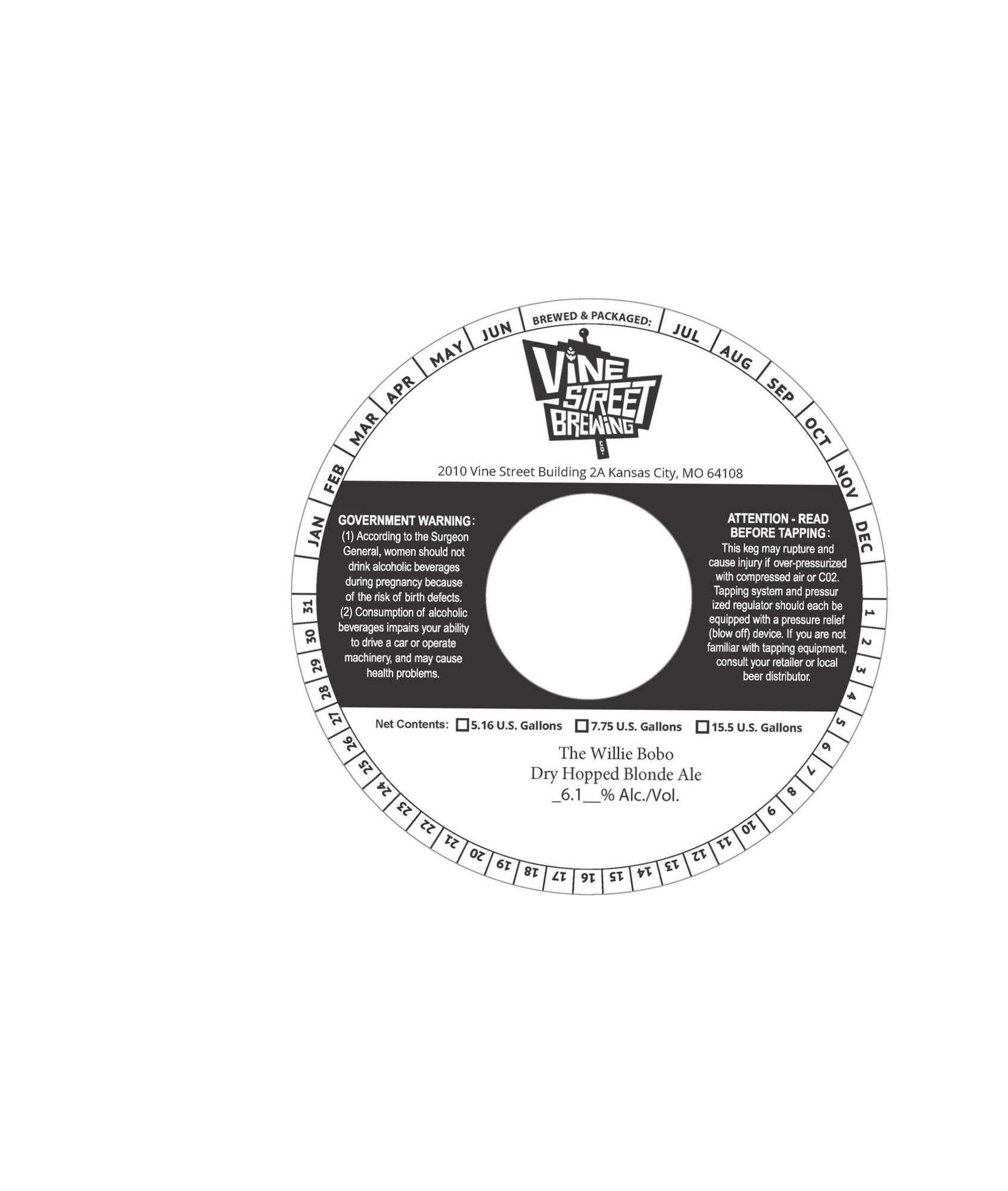 The Willie Bobo by Vine Street Brewing - beer label