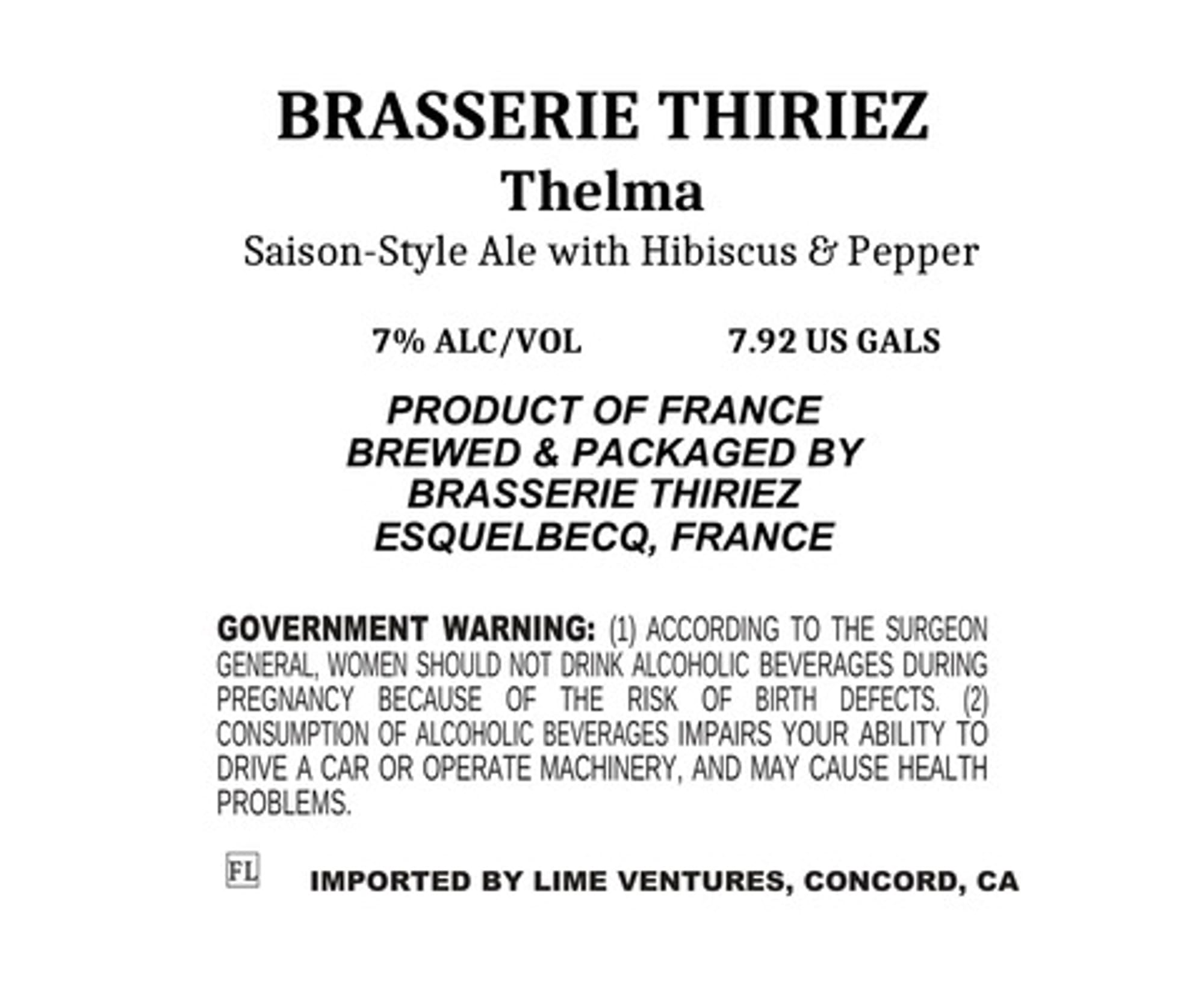 Thelma by Brasserie Thiriez - beer label