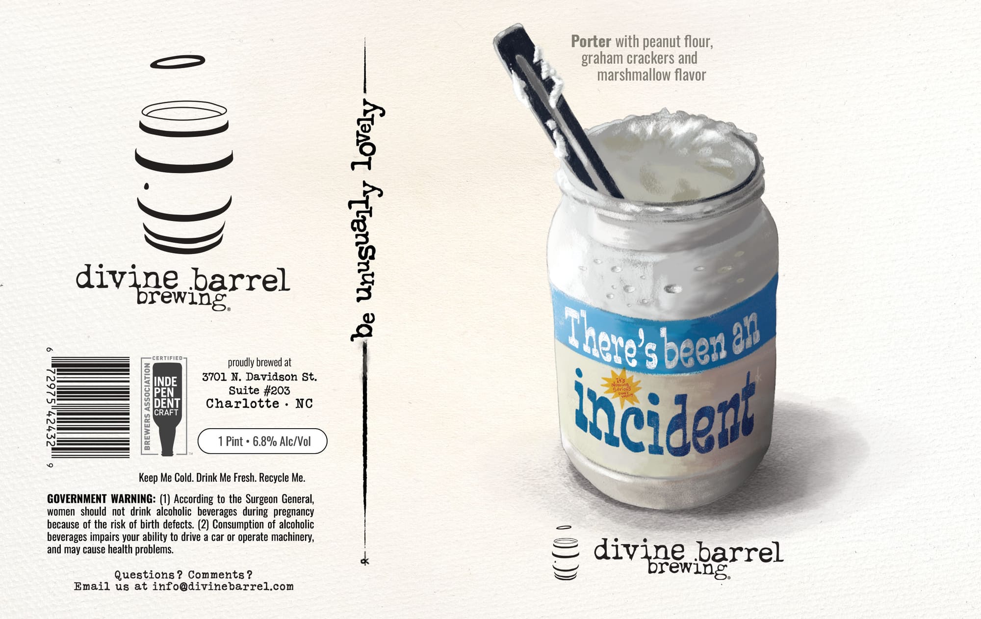 THERE'S BEEN AN INCIDENT by DIVINE BARREL BREWING - beer label
